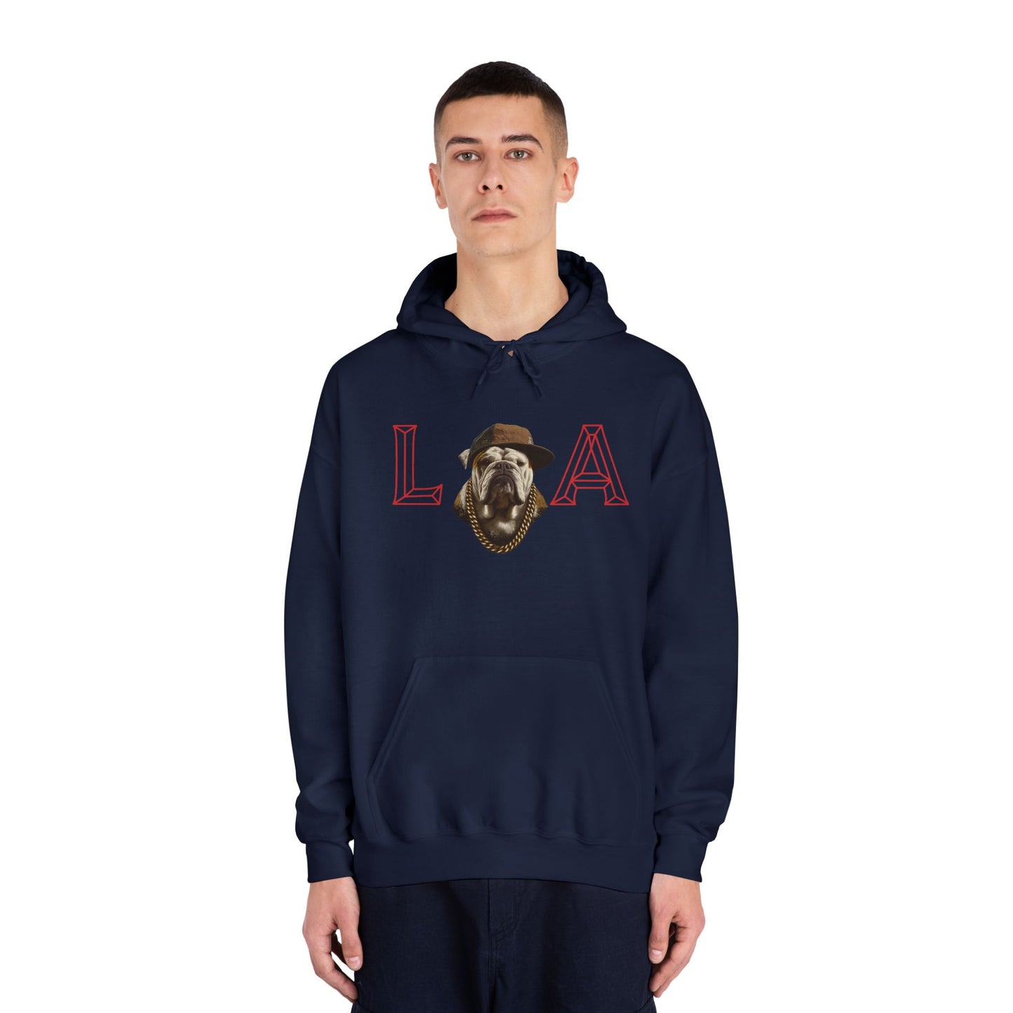 LA & BIG RACKS Hooded Sweatshirt, Unisex Hoodie, Funny Sweatshirt, Gift for Dog Lovers, Casual Wear, Streetwear Style