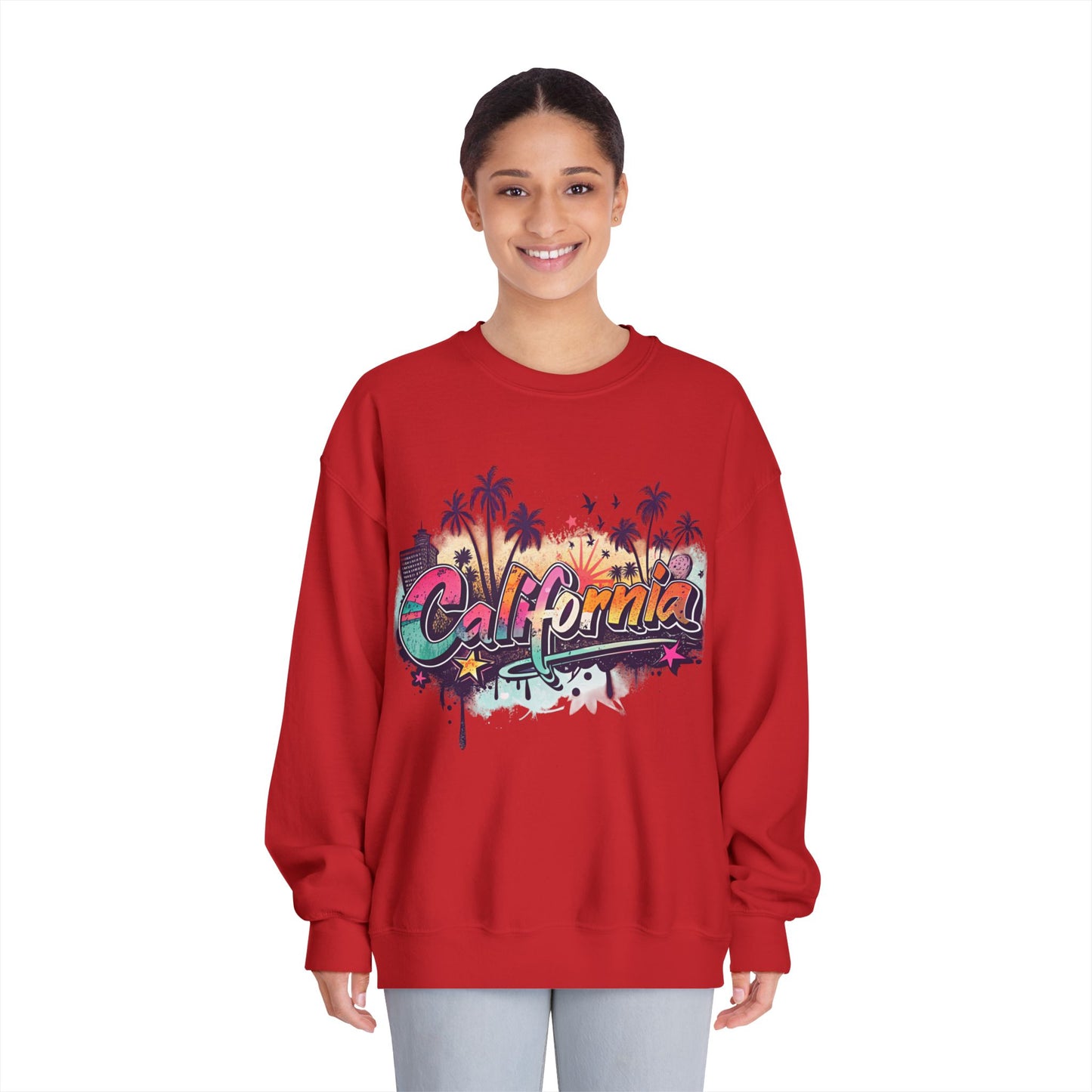 California Vibes Crewneck Sweatshirt | Perfect for Casual Outings, Travel, Spring, Summer, Gift for Friends