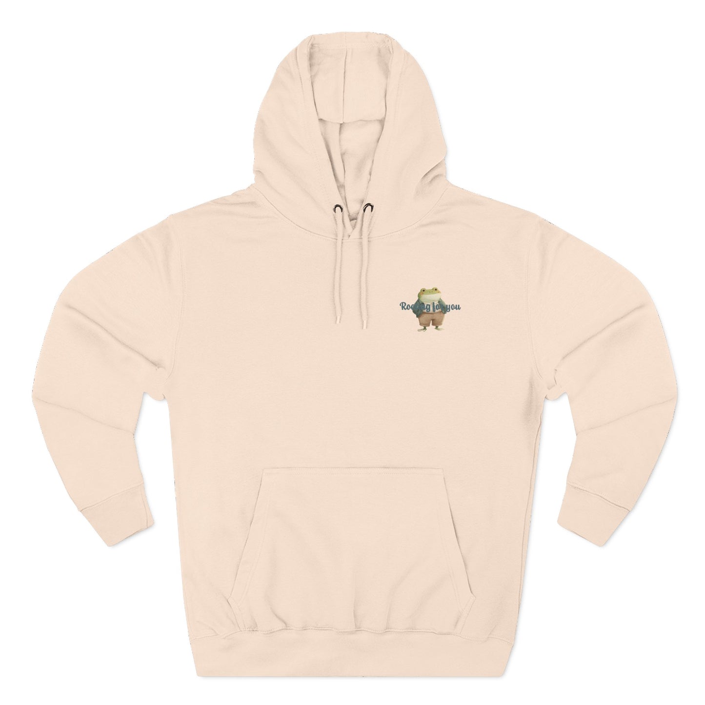 Encouraging Frog Fleece Hoodie, Gift for Friends, Motivational Apparel, Cute Animal Sweatshirt, Supportive Layering Piece