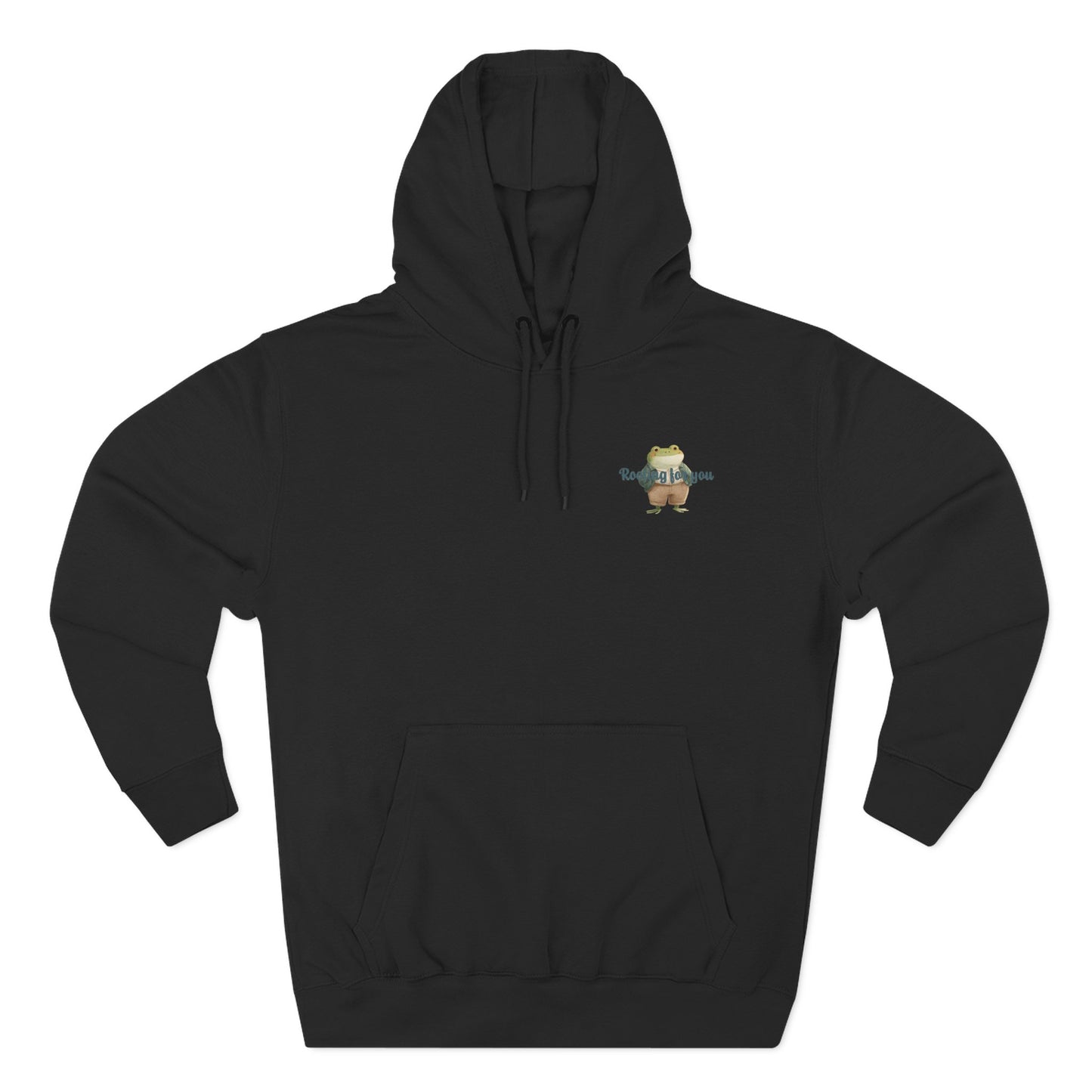 Encouraging Frog Fleece Hoodie, Gift for Friends, Motivational Apparel, Cute Animal Sweatshirt, Supportive Layering Piece