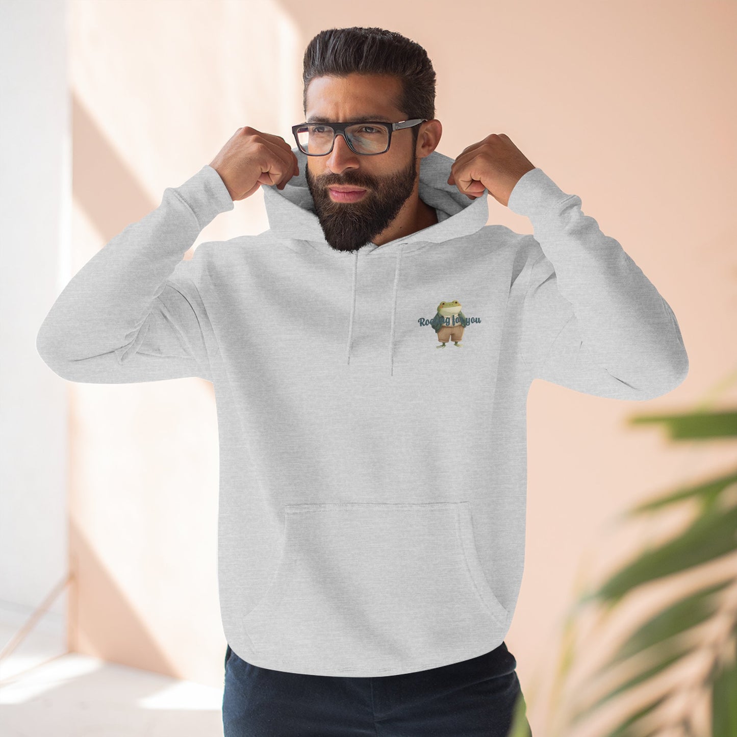 Encouraging Frog Fleece Hoodie, Gift for Friends, Motivational Apparel, Cute Animal Sweatshirt, Supportive Layering Piece
