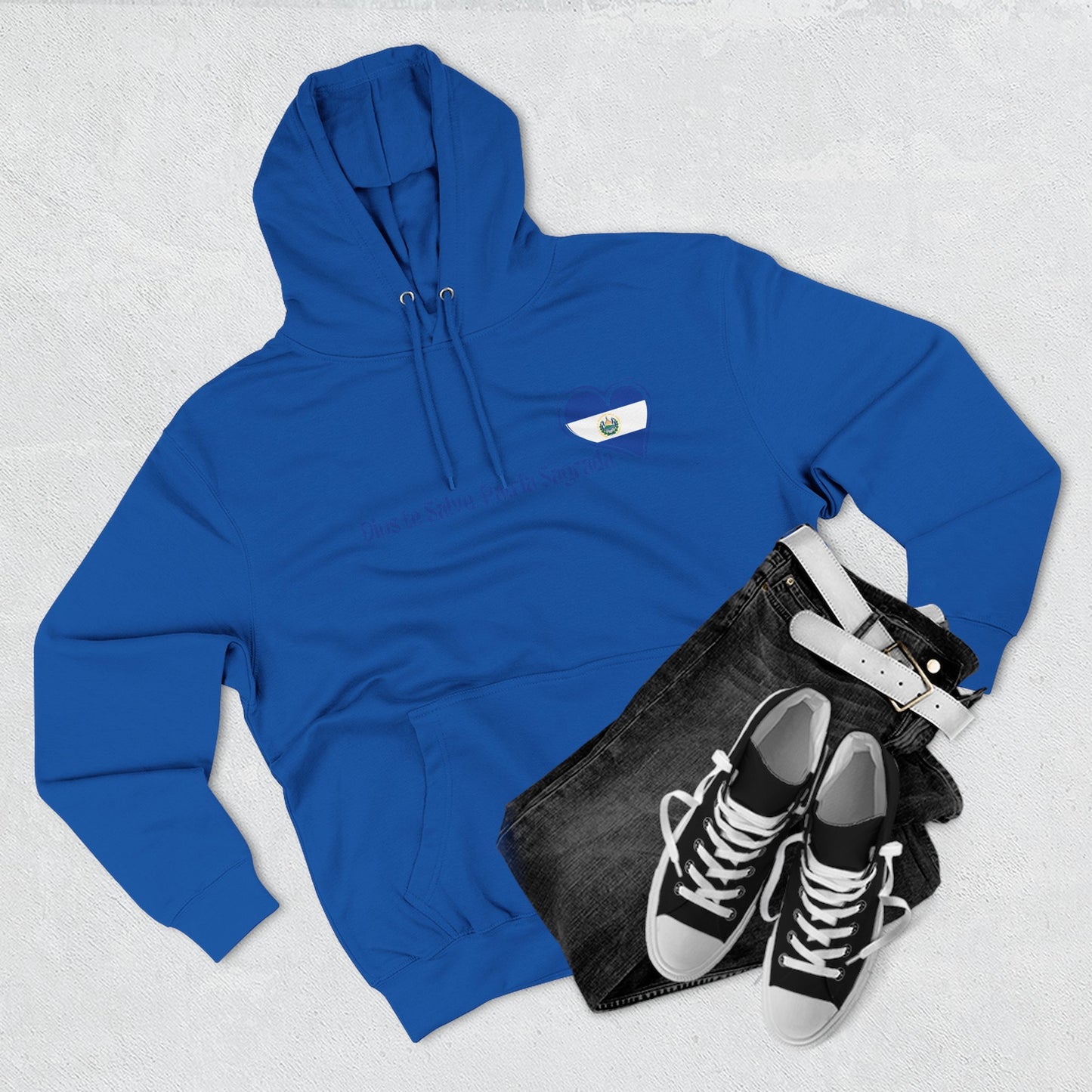 Heartfelt Fleece Hoodie, Celebrate Salvadorean Independence, Fall Wardrobe Essential, Cozy Gift for Nature Lovers, Perfect for September Events