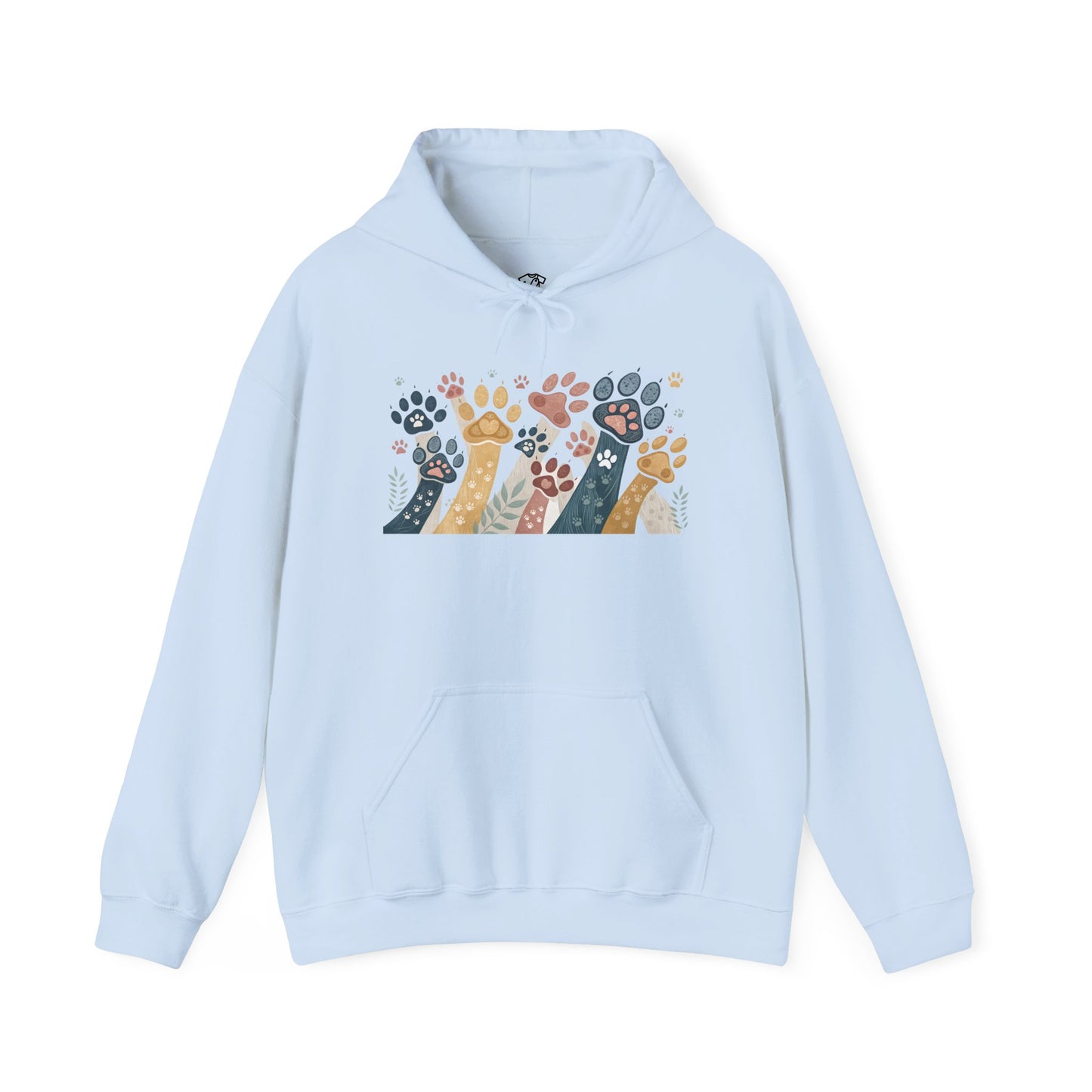 Colorful Paw Print Hooded Sweatshirt - Perfect for Pet Lovers, Animal Enthusiasts, Gifts for Birthdays, Holidays, Cozy Casual Wear