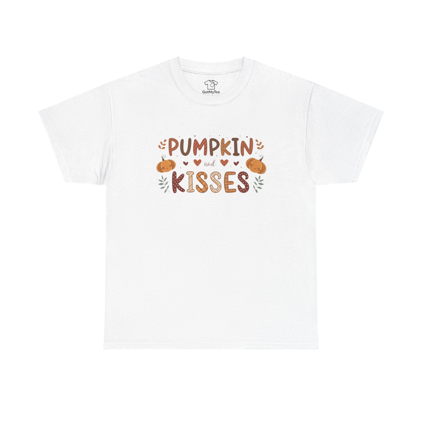 Fall Vibes Unisex Heavy Cotton Tee - Pumpkin Kisses Tee, Autumn Shirt, Halloween Apparel, Cozy Fall Outfit, Seasonal Gift
