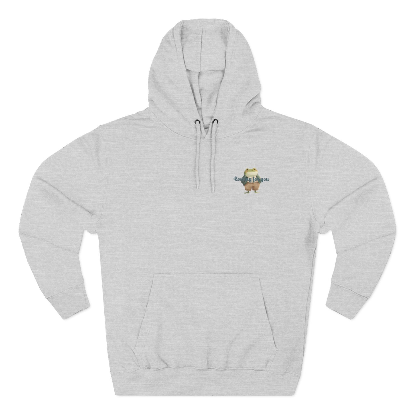 Encouraging Frog Fleece Hoodie, Gift for Friends, Motivational Apparel, Cute Animal Sweatshirt, Supportive Layering Piece