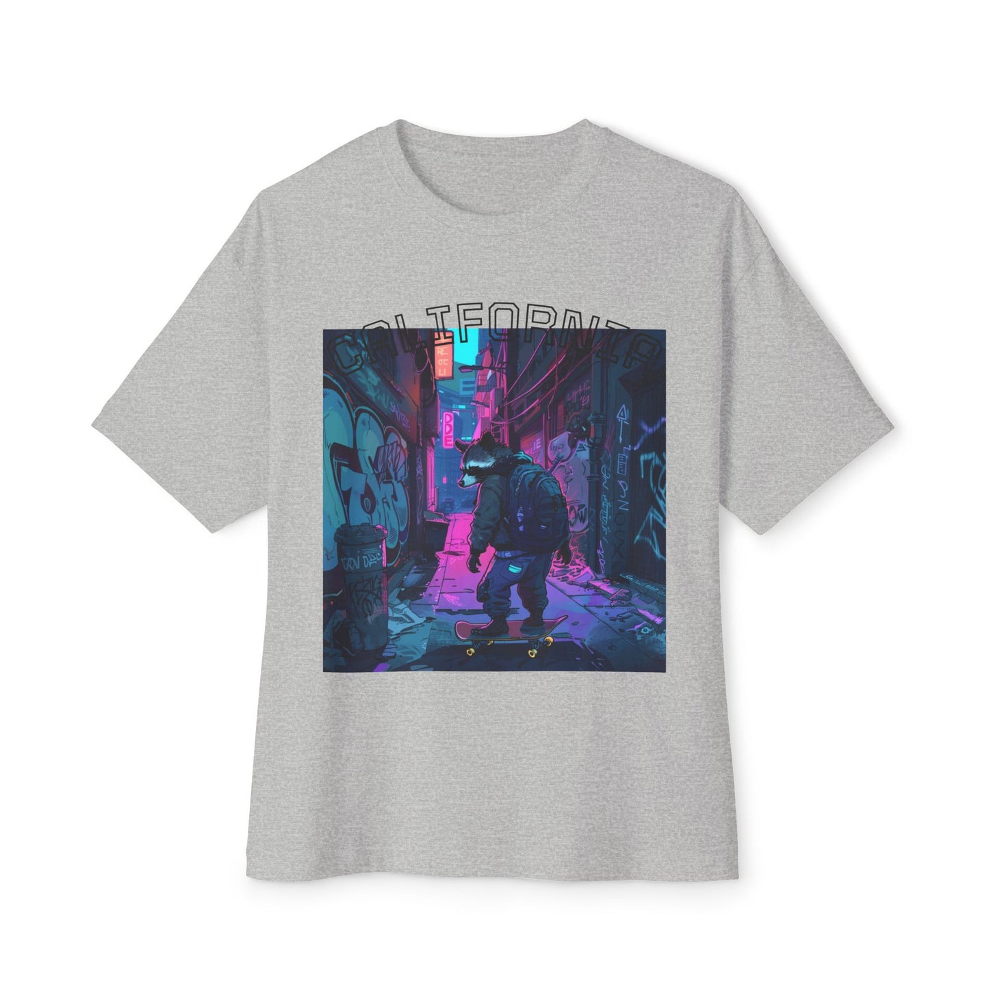 Vibrant Street Art Boxy Tee, Oversized Graphic Tee, Casual Wear, Urban Outfit, Gift for Art Lovers, Trendy Summer Top