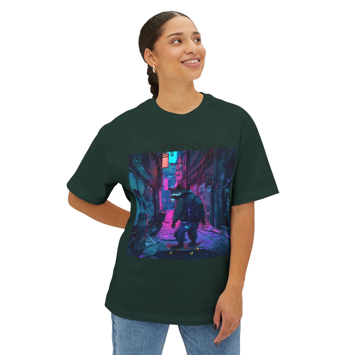 Vibrant Street Art Boxy Tee, Oversized Graphic Tee, Casual Wear, Urban Outfit, Gift for Art Lovers, Trendy Summer Top