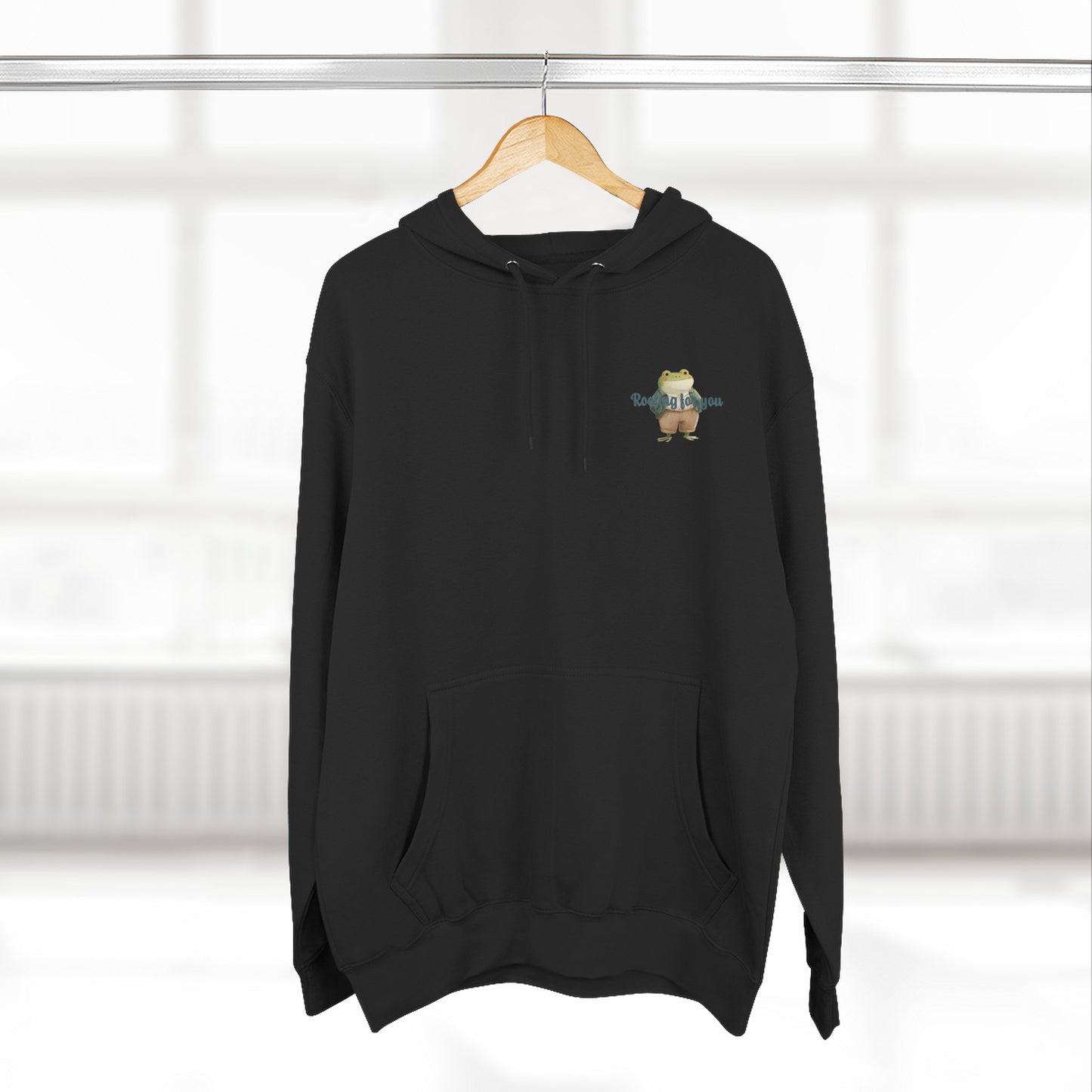 Encouraging Frog Fleece Hoodie, Gift for Friends, Motivational Apparel, Cute Animal Sweatshirt, Supportive Layering Piece