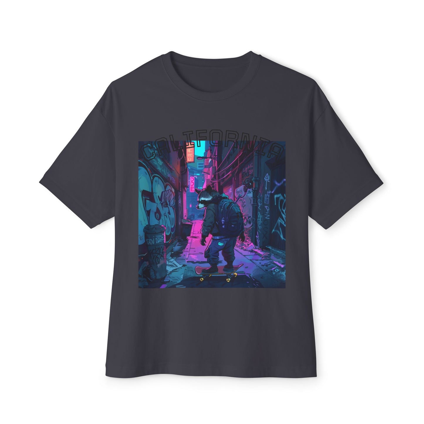 Vibrant Street Art Boxy Tee, Oversized Graphic Tee, Casual Wear, Urban Outfit, Gift for Art Lovers, Trendy Summer Top