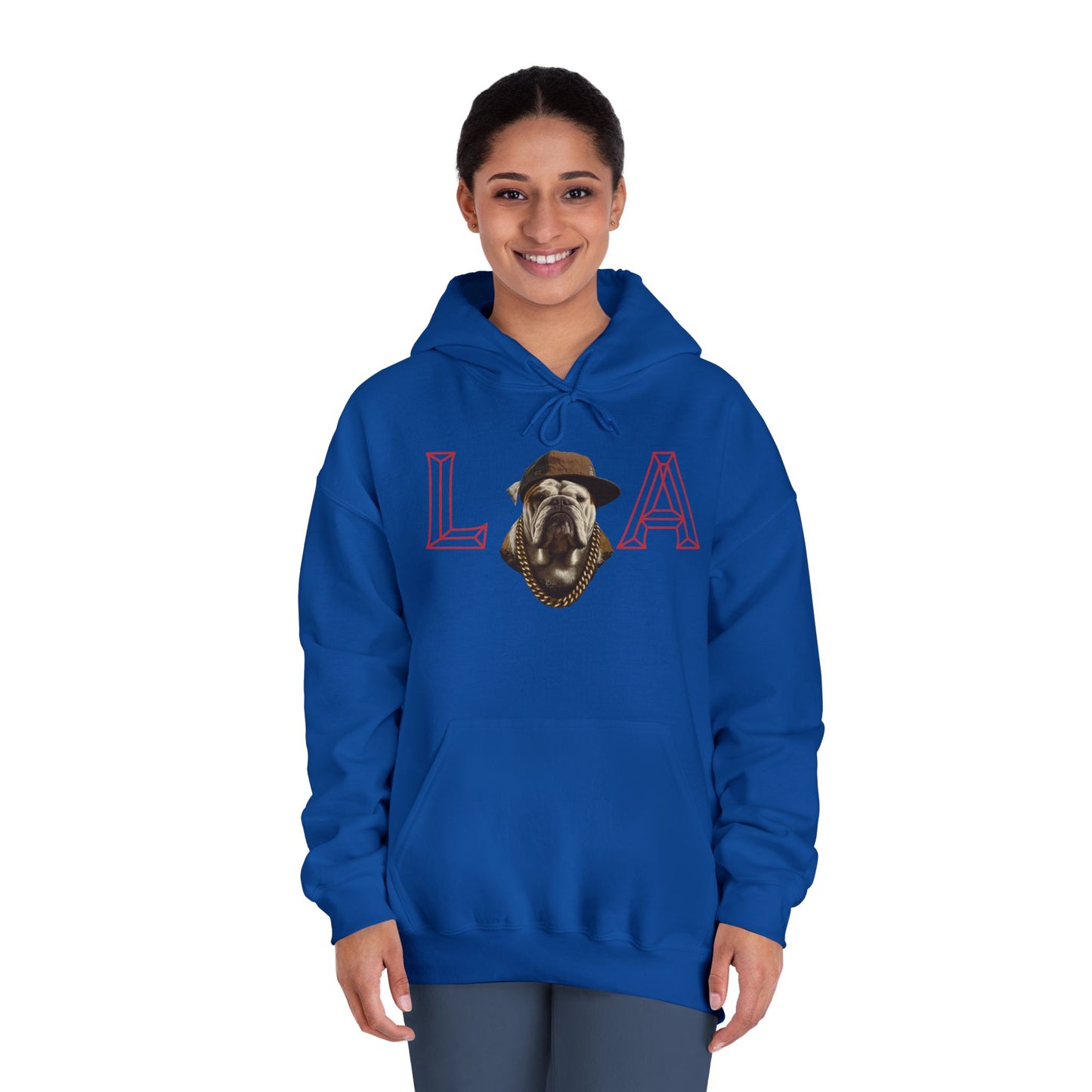 LA & BIG RACKS Hooded Sweatshirt, Unisex Hoodie, Funny Sweatshirt, Gift for Dog Lovers, Casual Wear, Streetwear Style