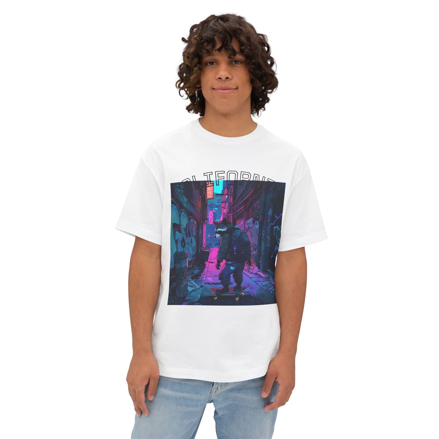 Vibrant Street Art Boxy Tee, Oversized Graphic Tee, Casual Wear, Urban Outfit, Gift for Art Lovers, Trendy Summer Top
