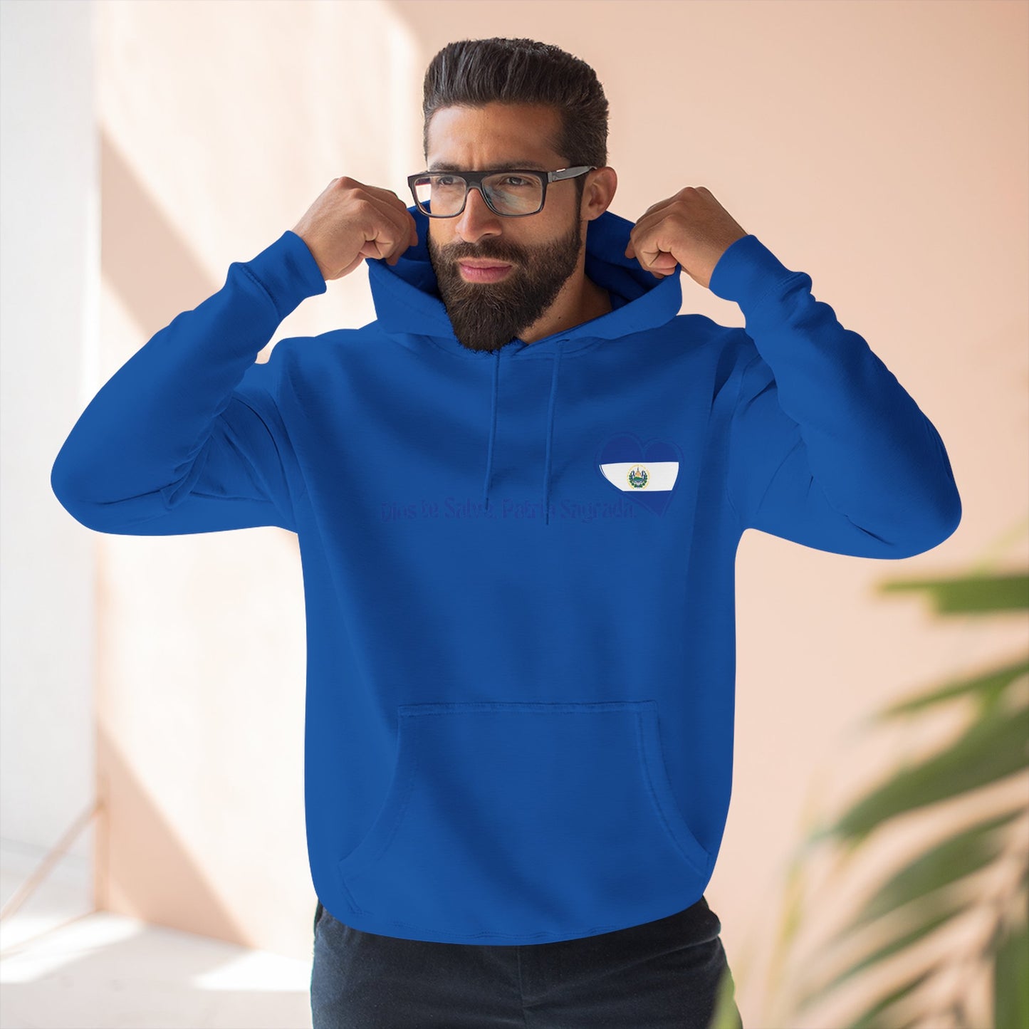Heartfelt Fleece Hoodie, Celebrate Salvadorean Independence, Fall Wardrobe Essential, Cozy Gift for Nature Lovers, Perfect for September Events