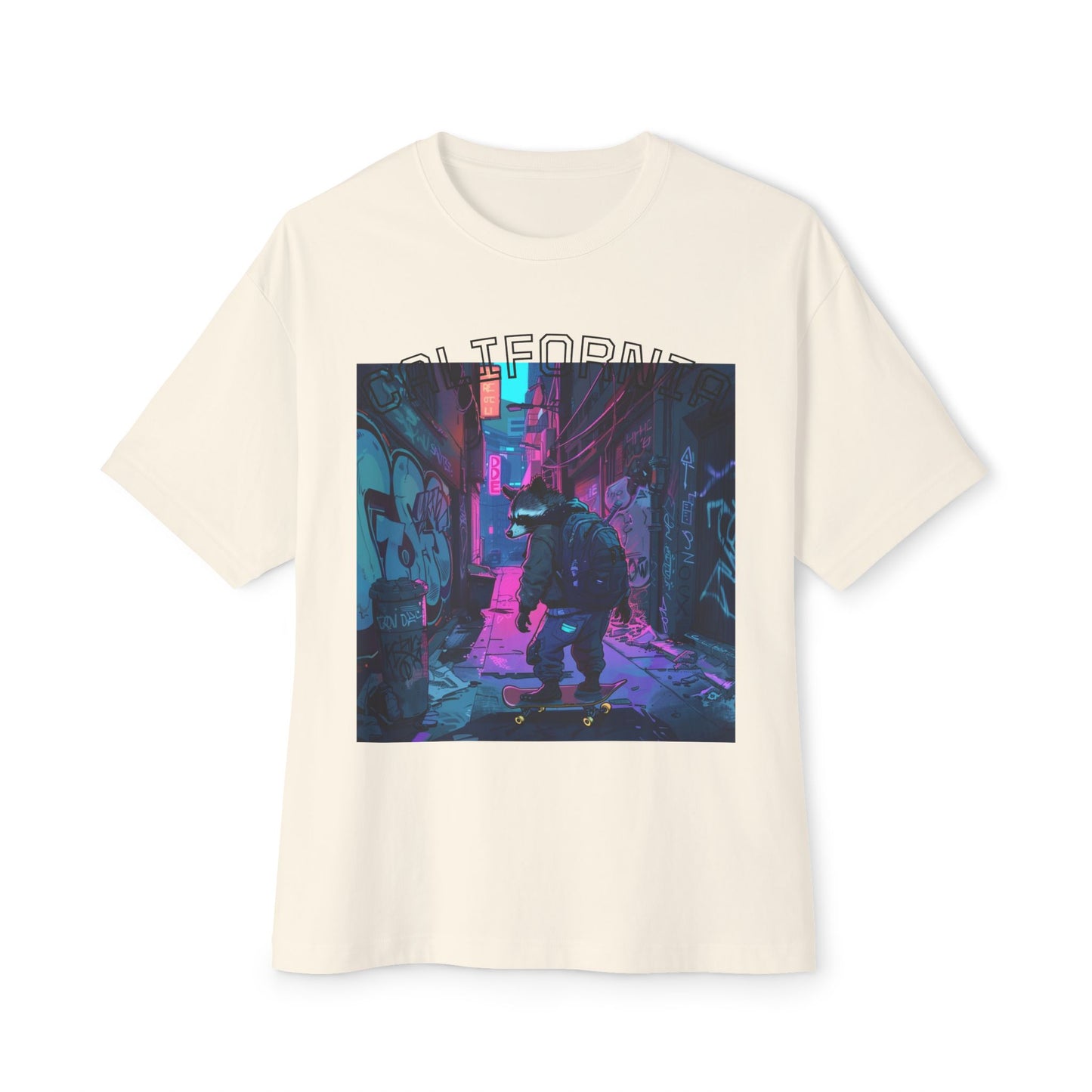 Vibrant Street Art Boxy Tee, Oversized Graphic Tee, Casual Wear, Urban Outfit, Gift for Art Lovers, Trendy Summer Top