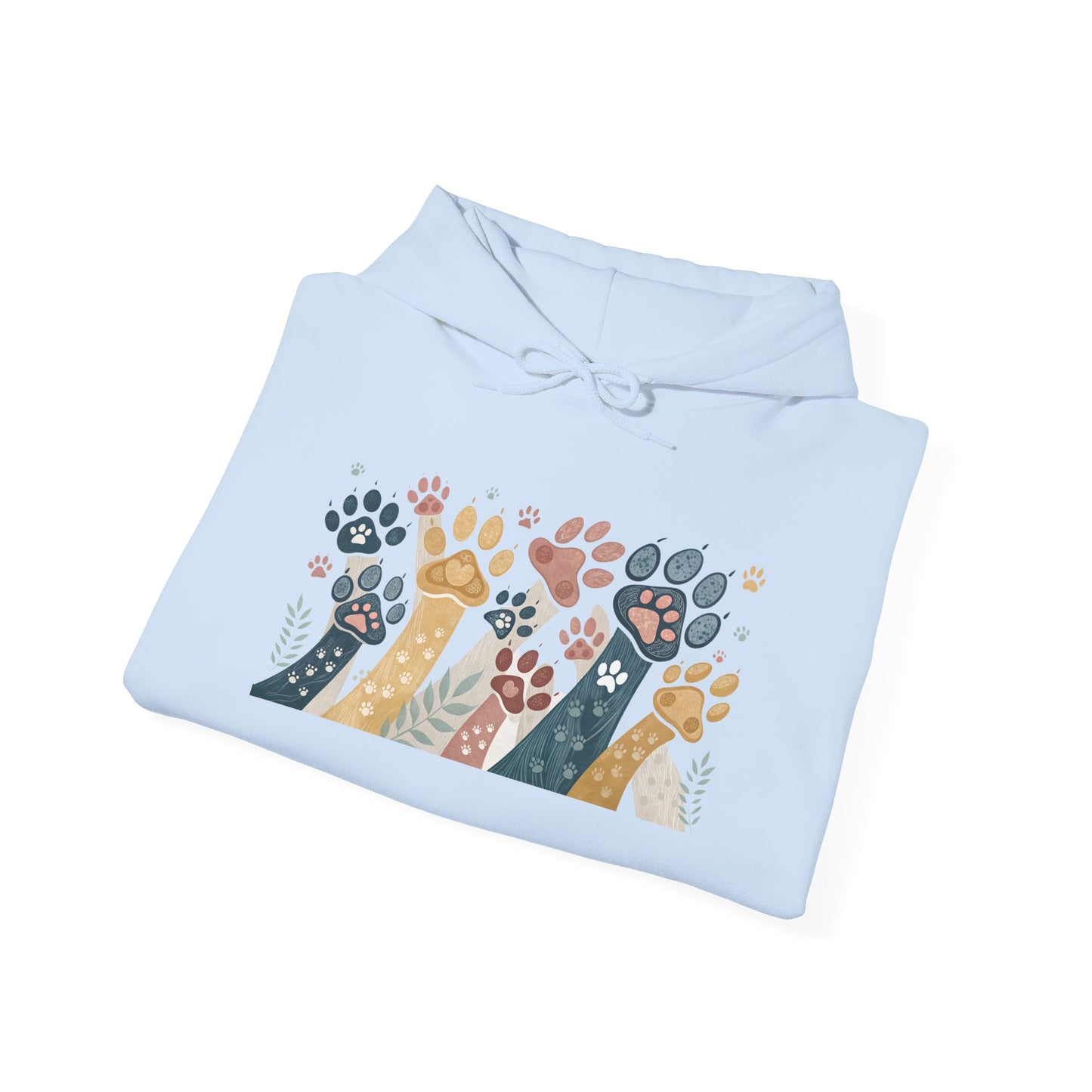 Colorful Paw Print Hooded Sweatshirt - Perfect for Pet Lovers, Animal Enthusiasts, Gifts for Birthdays, Holidays, Cozy Casual Wear