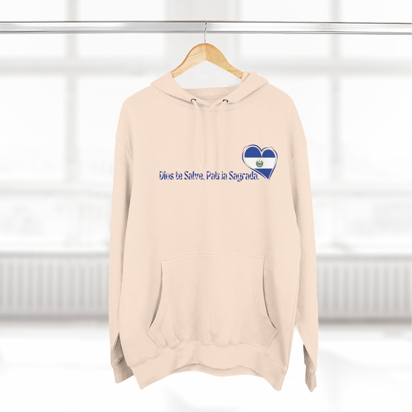 Heartfelt Fleece Hoodie, Celebrate Salvadorean Independence, Fall Wardrobe Essential, Cozy Gift for Nature Lovers, Perfect for September Events