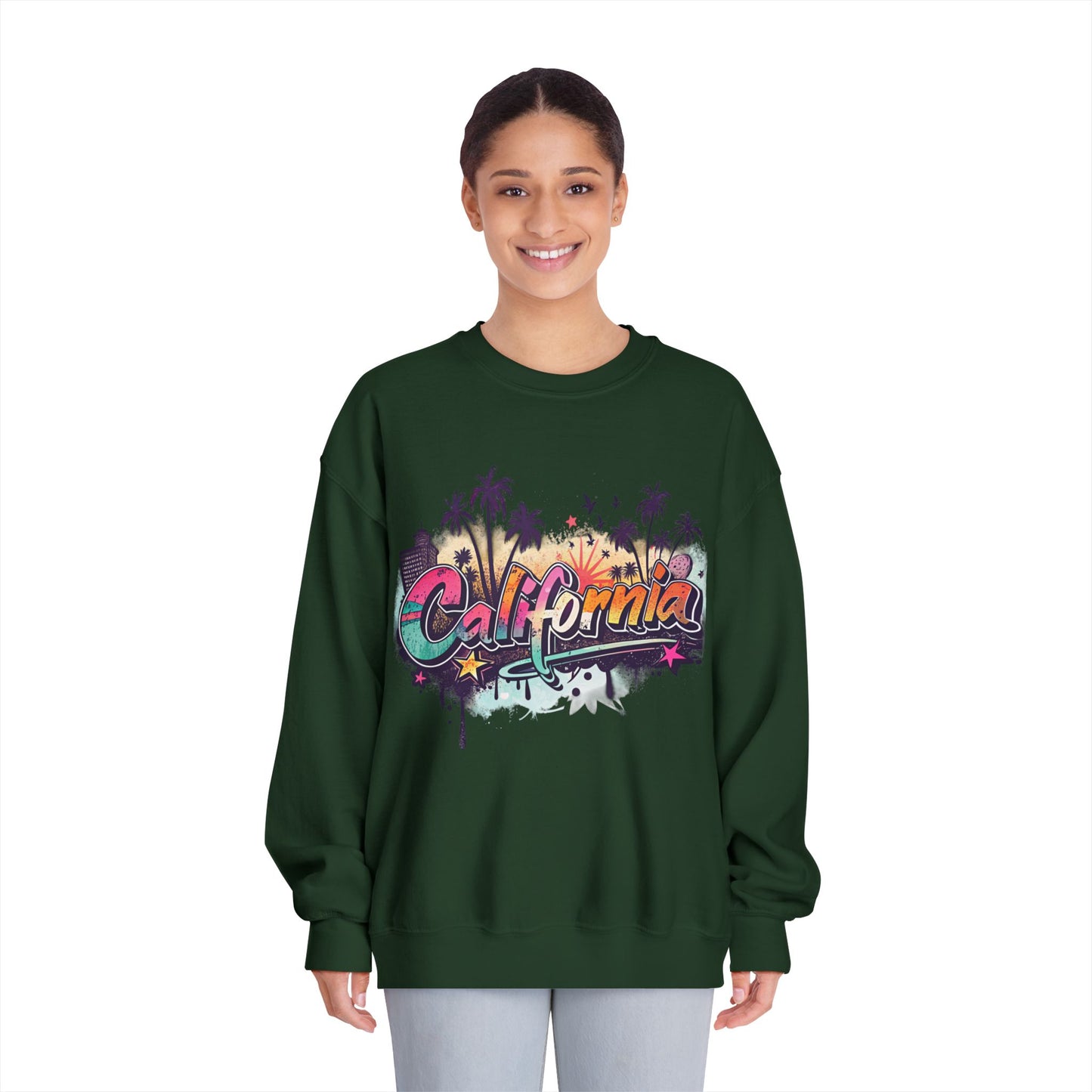 California Vibes Crewneck Sweatshirt | Perfect for Casual Outings, Travel, Spring, Summer, Gift for Friends