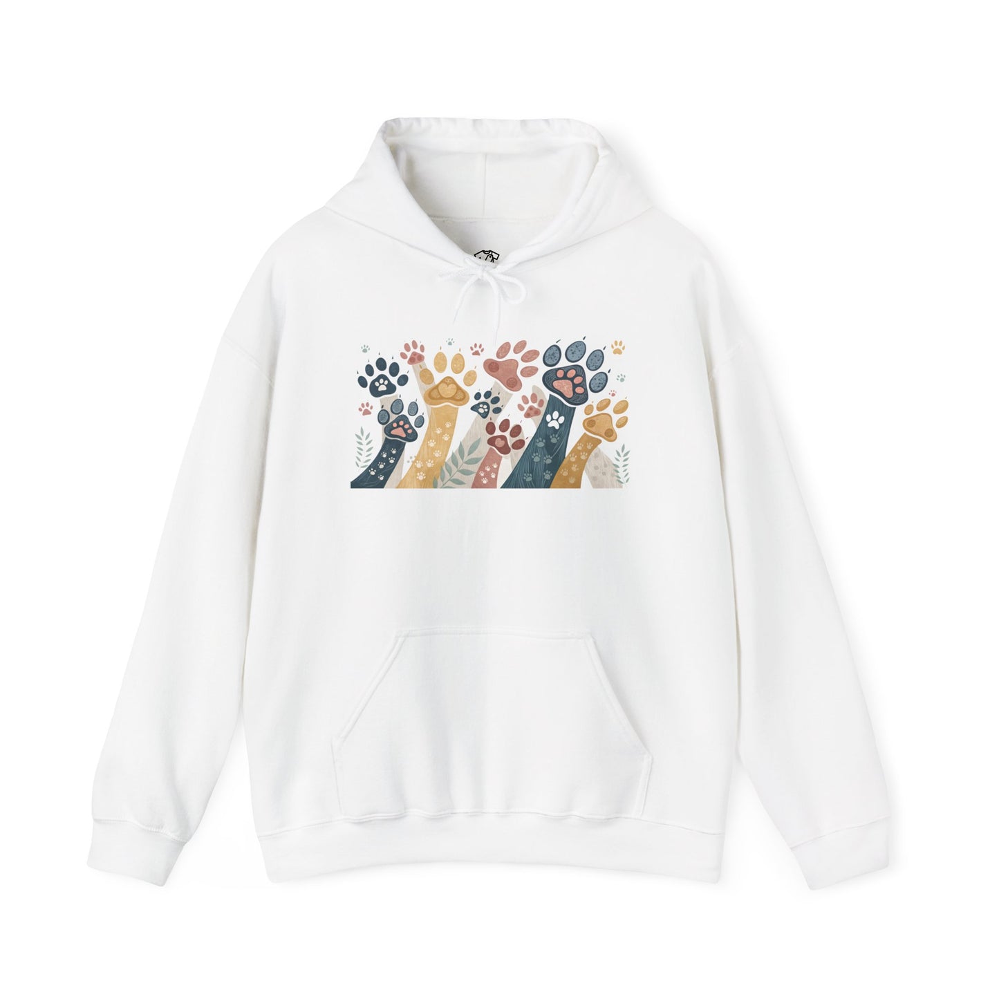 Colorful Paw Print Hooded Sweatshirt - Perfect for Pet Lovers, Animal Enthusiasts, Gifts for Birthdays, Holidays, Cozy Casual Wear