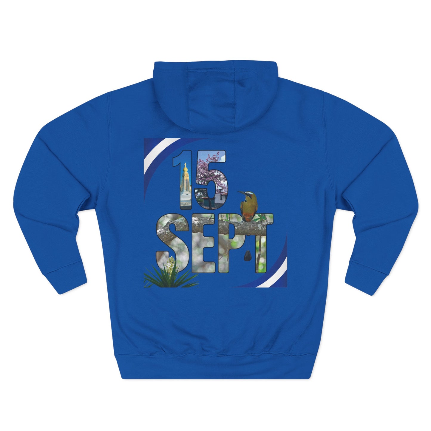 Heartfelt Fleece Hoodie, Celebrate Salvadorean Independence, Fall Wardrobe Essential, Cozy Gift for Nature Lovers, Perfect for September Events