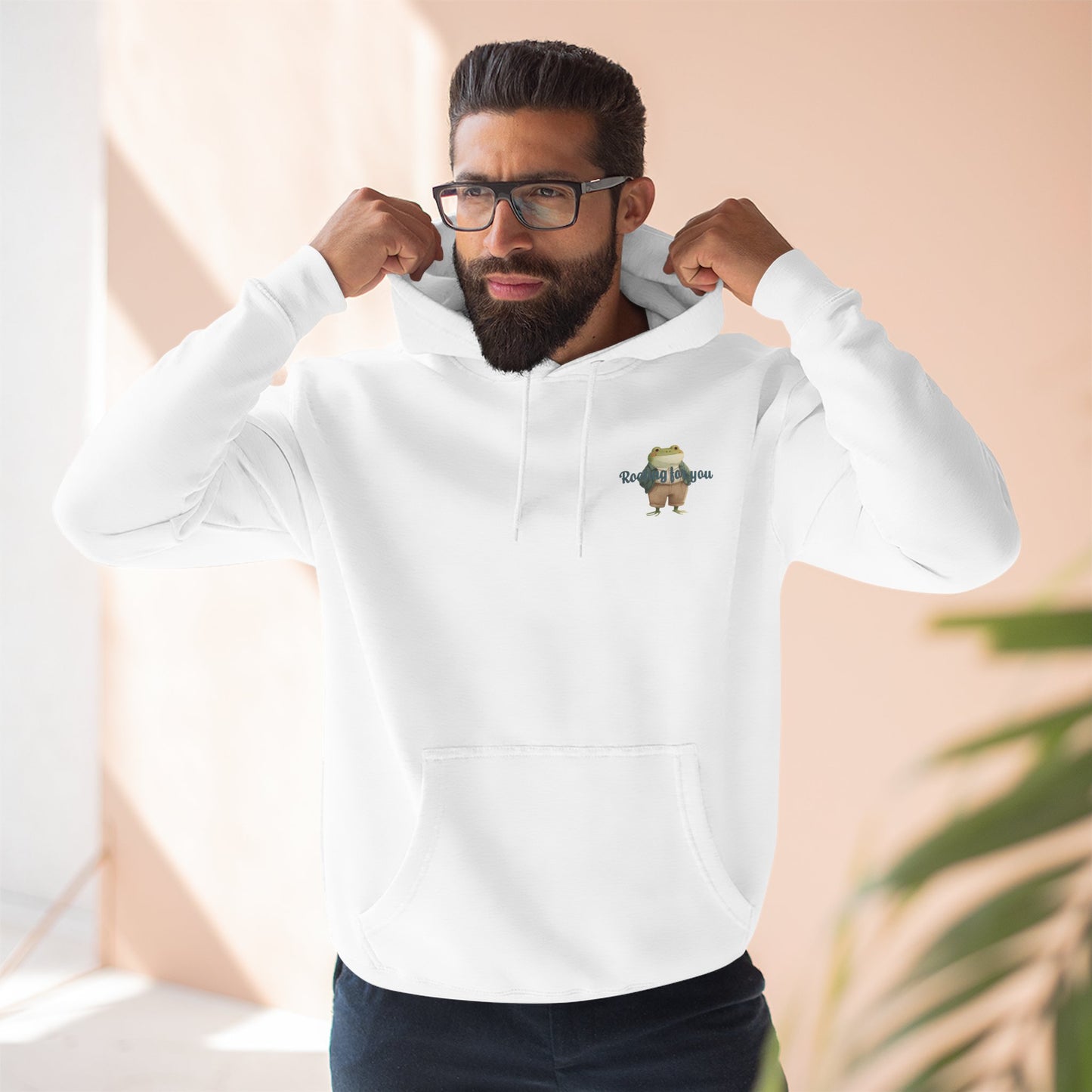 Encouraging Frog Fleece Hoodie, Gift for Friends, Motivational Apparel, Cute Animal Sweatshirt, Supportive Layering Piece