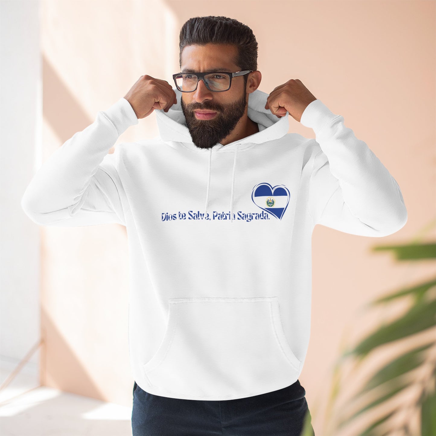 Heartfelt Fleece Hoodie, Celebrate Salvadorean Independence, Fall Wardrobe Essential, Cozy Gift for Nature Lovers, Perfect for September Events