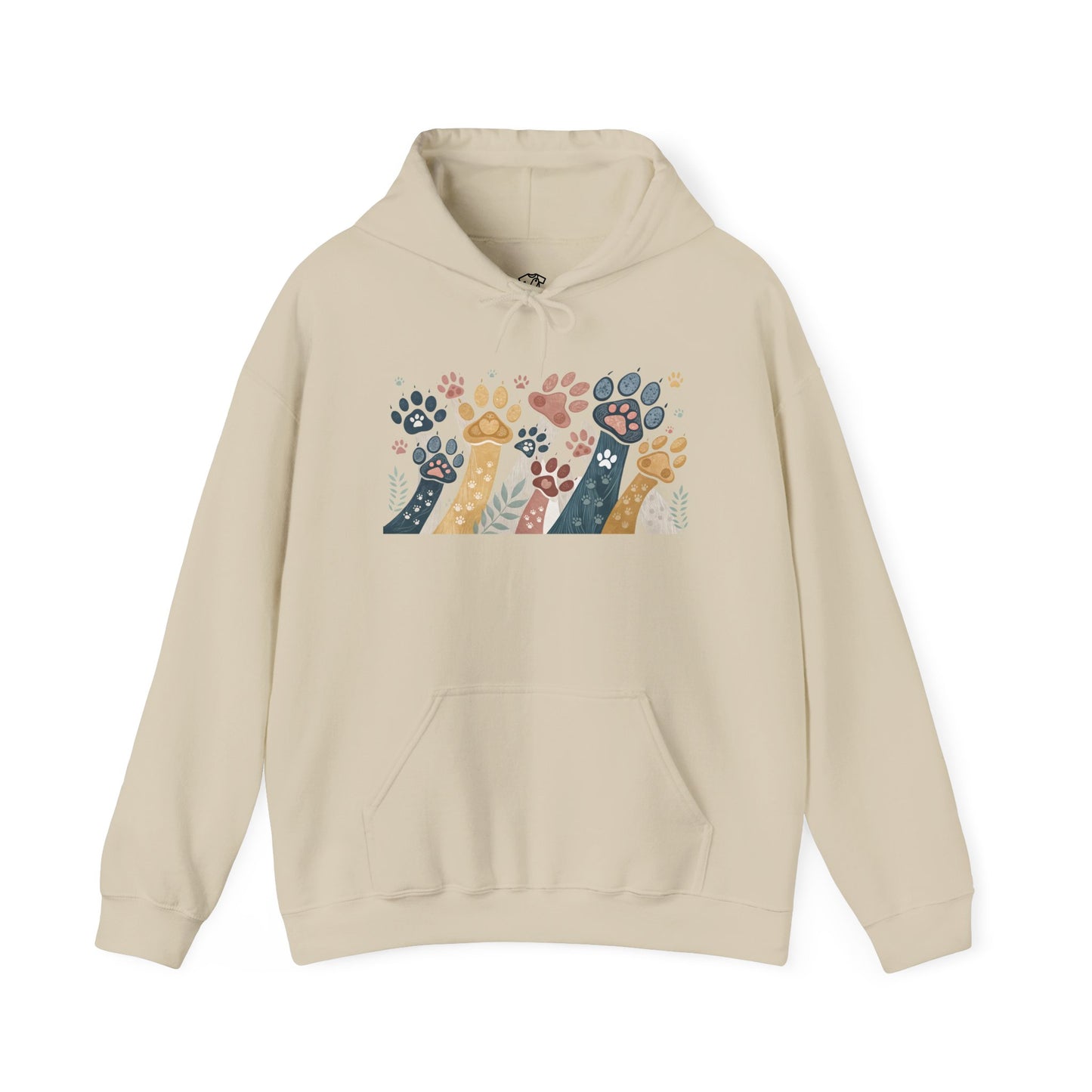 Colorful Paw Print Hooded Sweatshirt - Perfect for Pet Lovers, Animal Enthusiasts, Gifts for Birthdays, Holidays, Cozy Casual Wear