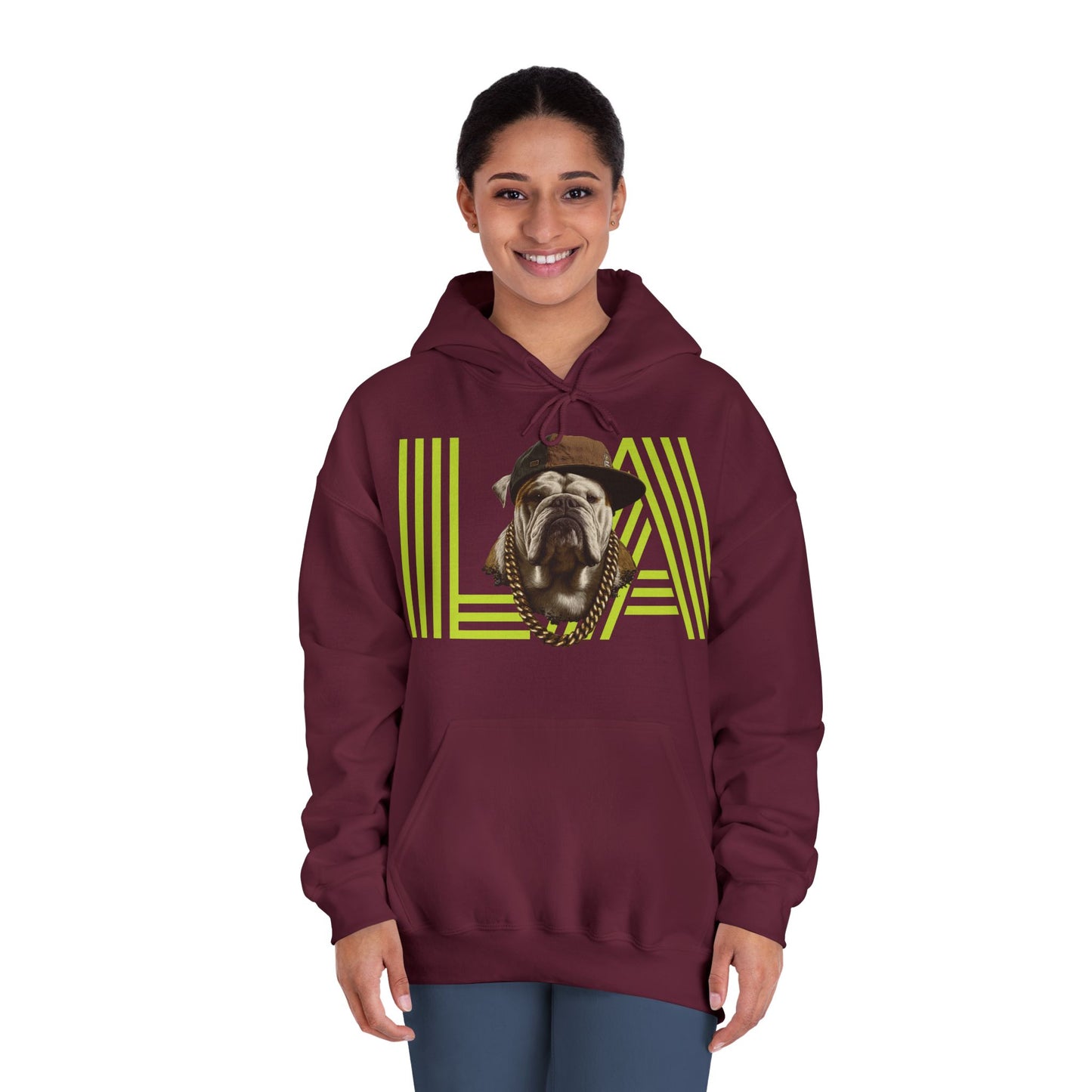 LA & BIG RACKS Hooded Sweatshirt, Unisex Hoodie, Funny Sweatshirt, Gift for Dog Lovers, Casual Wear, Streetwear Style