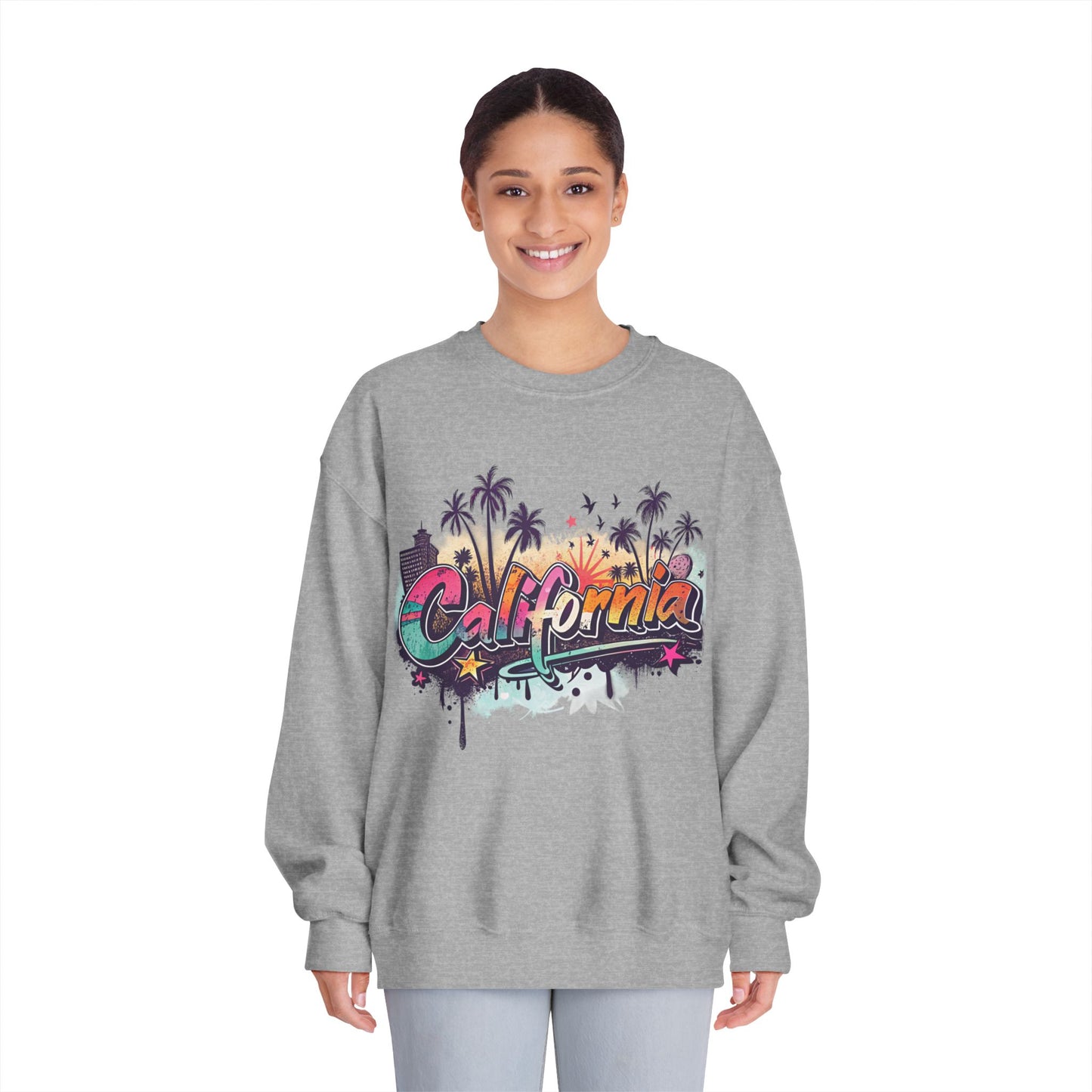 California Vibes Crewneck Sweatshirt | Perfect for Casual Outings, Travel, Spring, Summer, Gift for Friends
