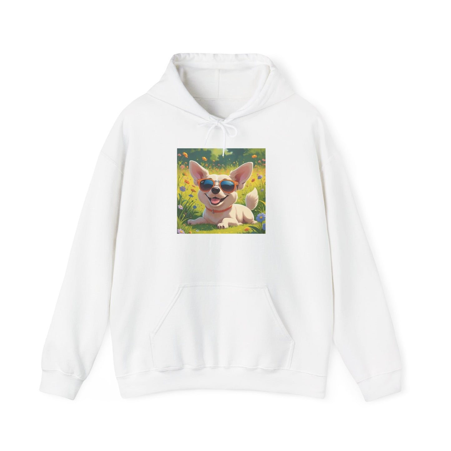 Playful Corgi Sweatshirt, Cozy Hoodie, Dog Lover Gift, Cute Pet Apparel, California Style, Sunglasses Dog Design