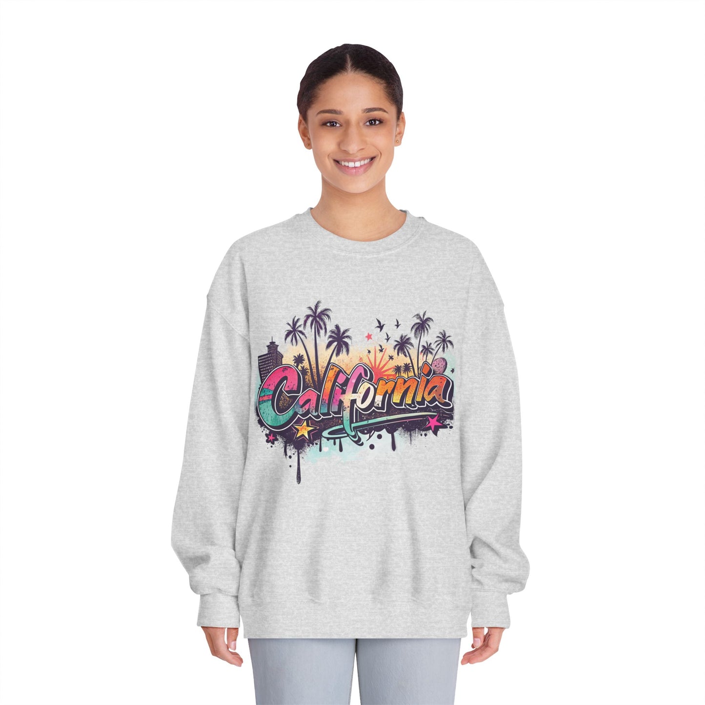 California Vibes Crewneck Sweatshirt | Perfect for Casual Outings, Travel, Spring, Summer, Gift for Friends
