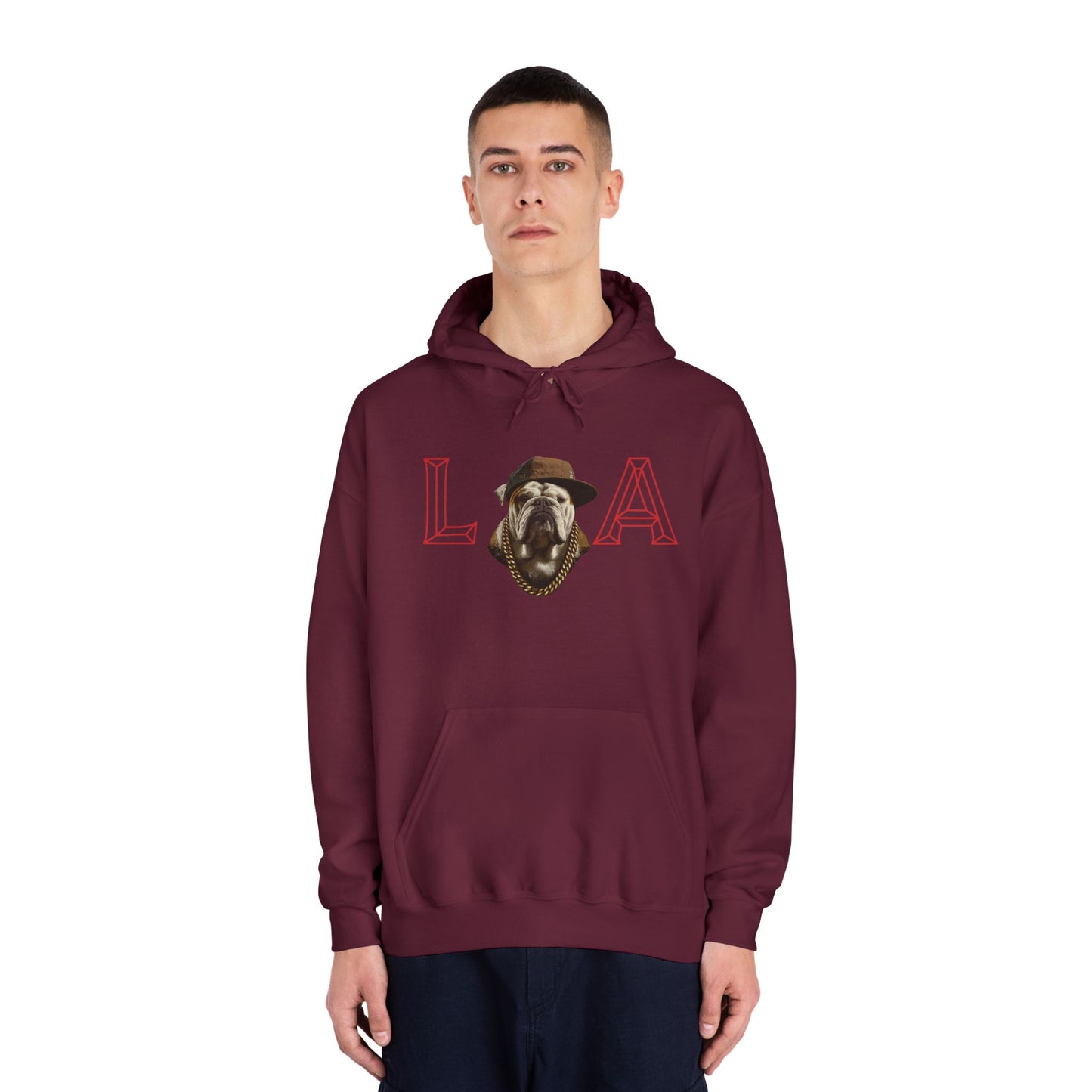 LA & BIG RACKS Hooded Sweatshirt, Unisex Hoodie, Funny Sweatshirt, Gift for Dog Lovers, Casual Wear, Streetwear Style