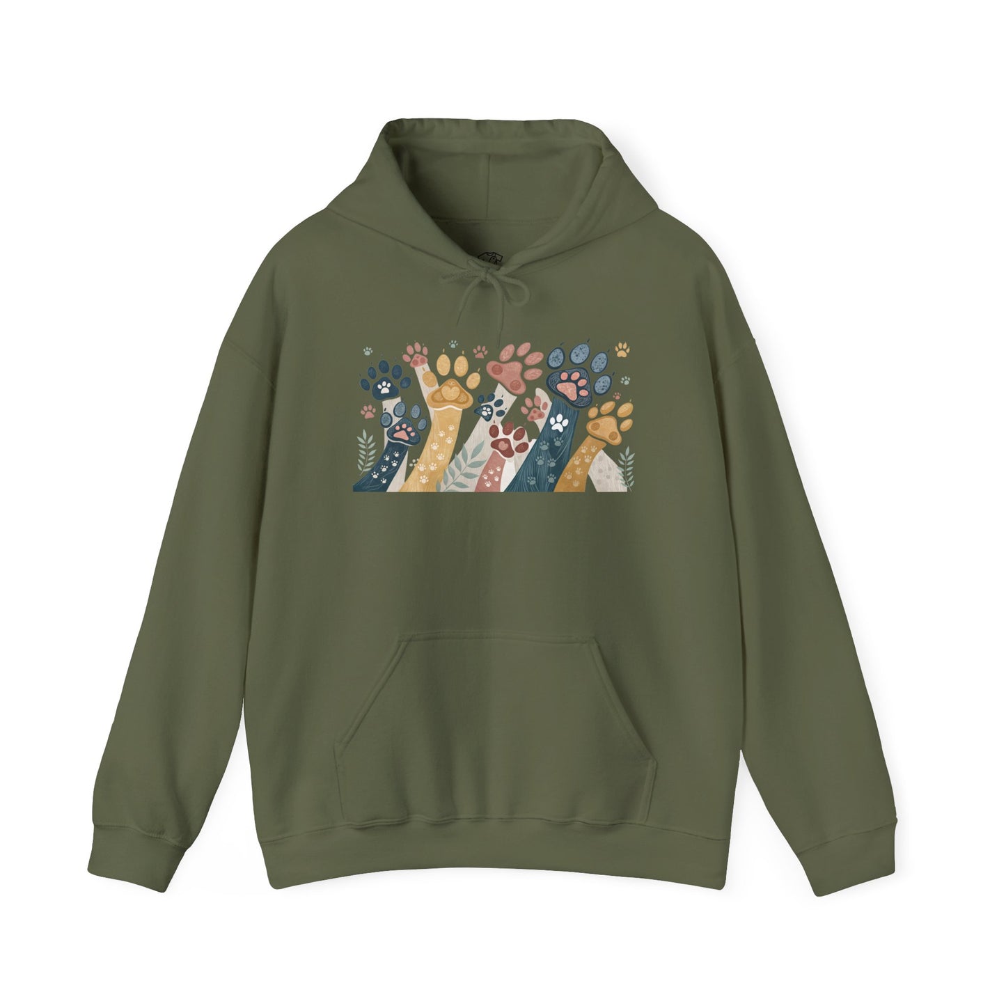 Colorful Paw Print Hooded Sweatshirt - Perfect for Pet Lovers, Animal Enthusiasts, Gifts for Birthdays, Holidays, Cozy Casual Wear