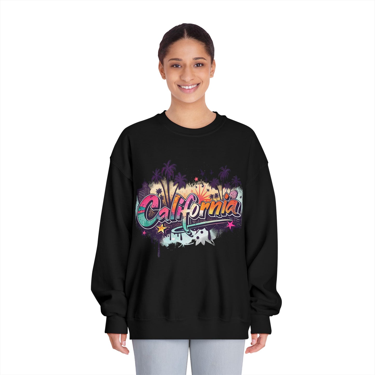 California Vibes Crewneck Sweatshirt | Perfect for Casual Outings, Travel, Spring, Summer, Gift for Friends