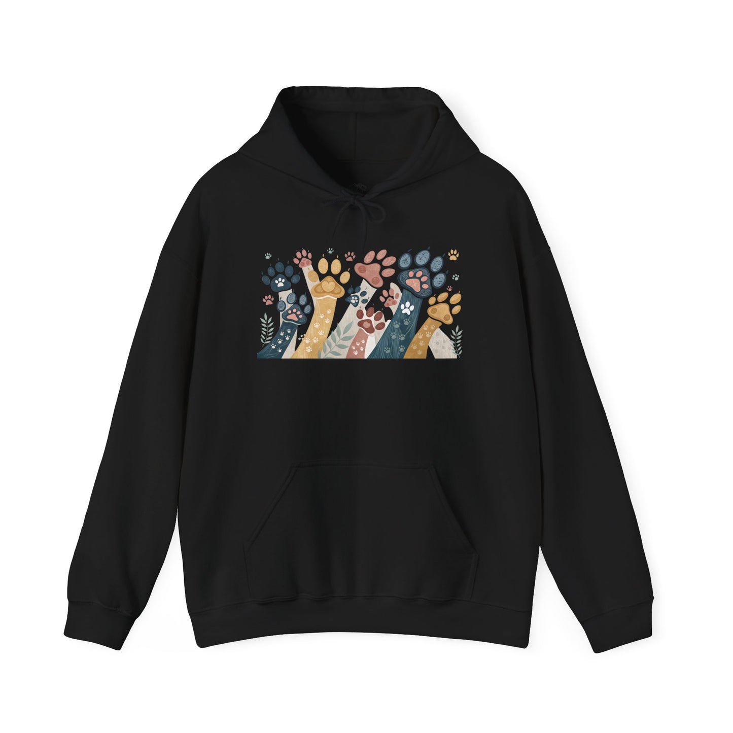 Colorful Paw Print Hooded Sweatshirt - Perfect for Pet Lovers, Animal Enthusiasts, Gifts for Birthdays, Holidays, Cozy Casual Wear