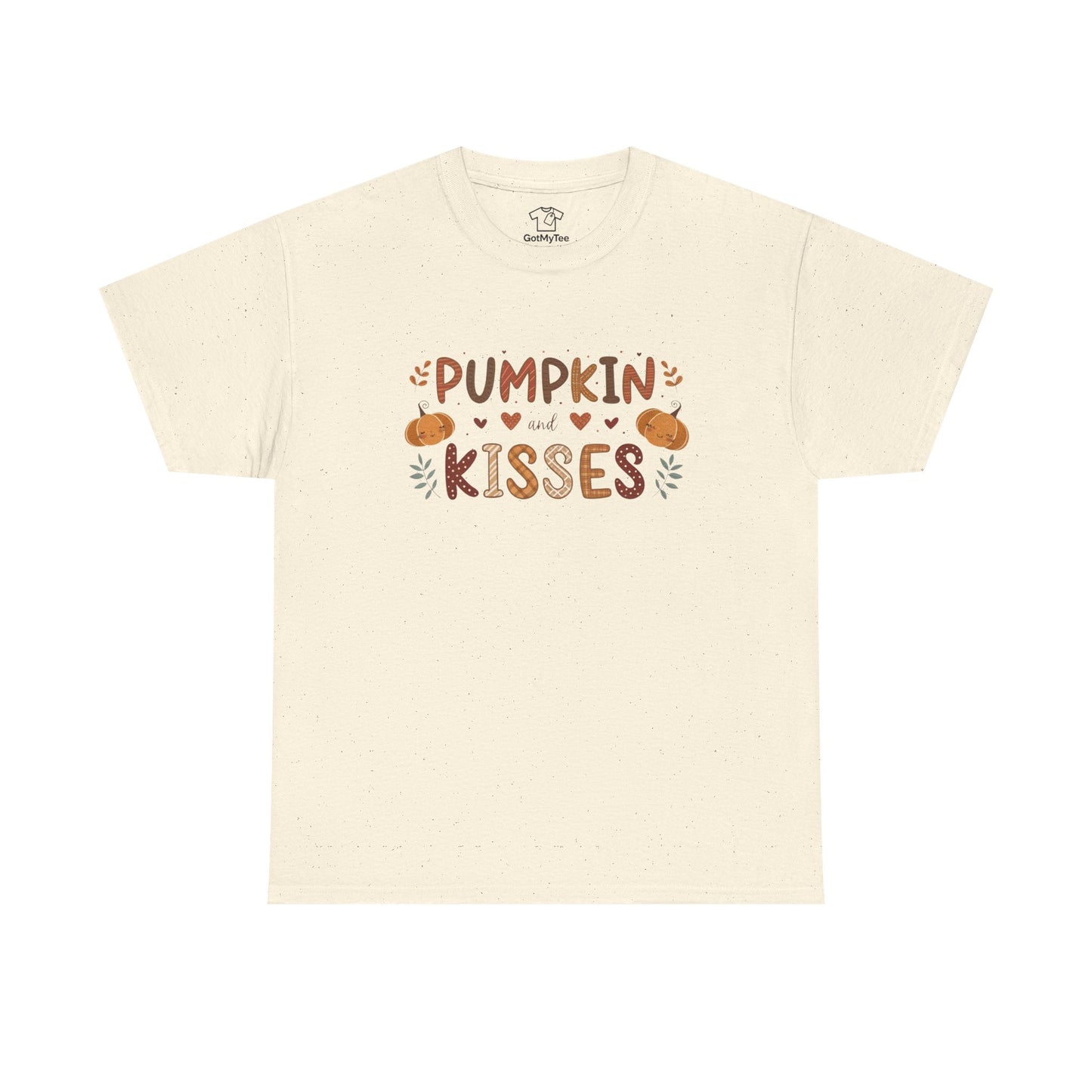 Fall Vibes Unisex Heavy Cotton Tee - Pumpkin Kisses Tee, Autumn Shirt, Halloween Apparel, Cozy Fall Outfit, Seasonal Gift