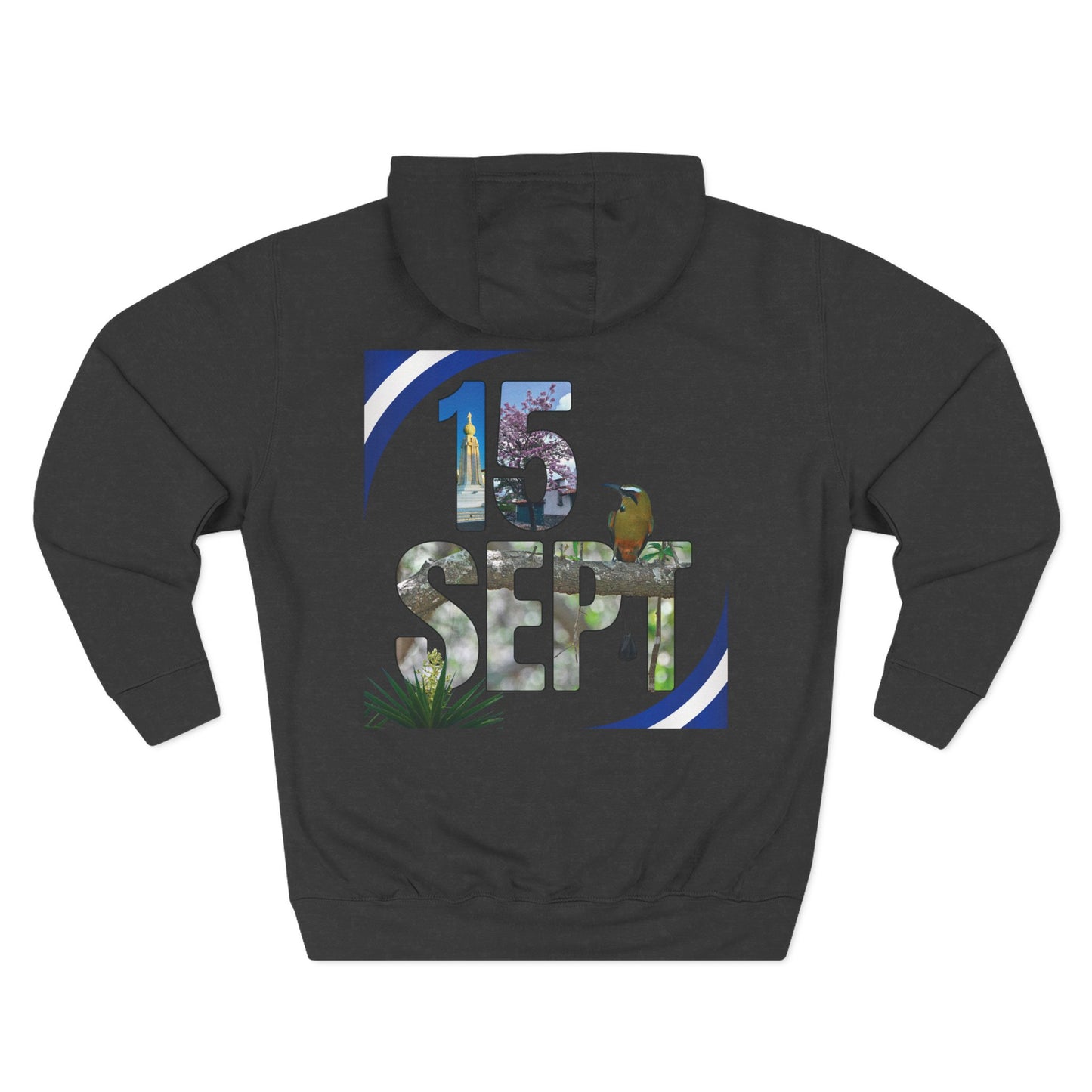 Heartfelt Fleece Hoodie, Celebrate Salvadorean Independence, Fall Wardrobe Essential, Cozy Gift for Nature Lovers, Perfect for September Events