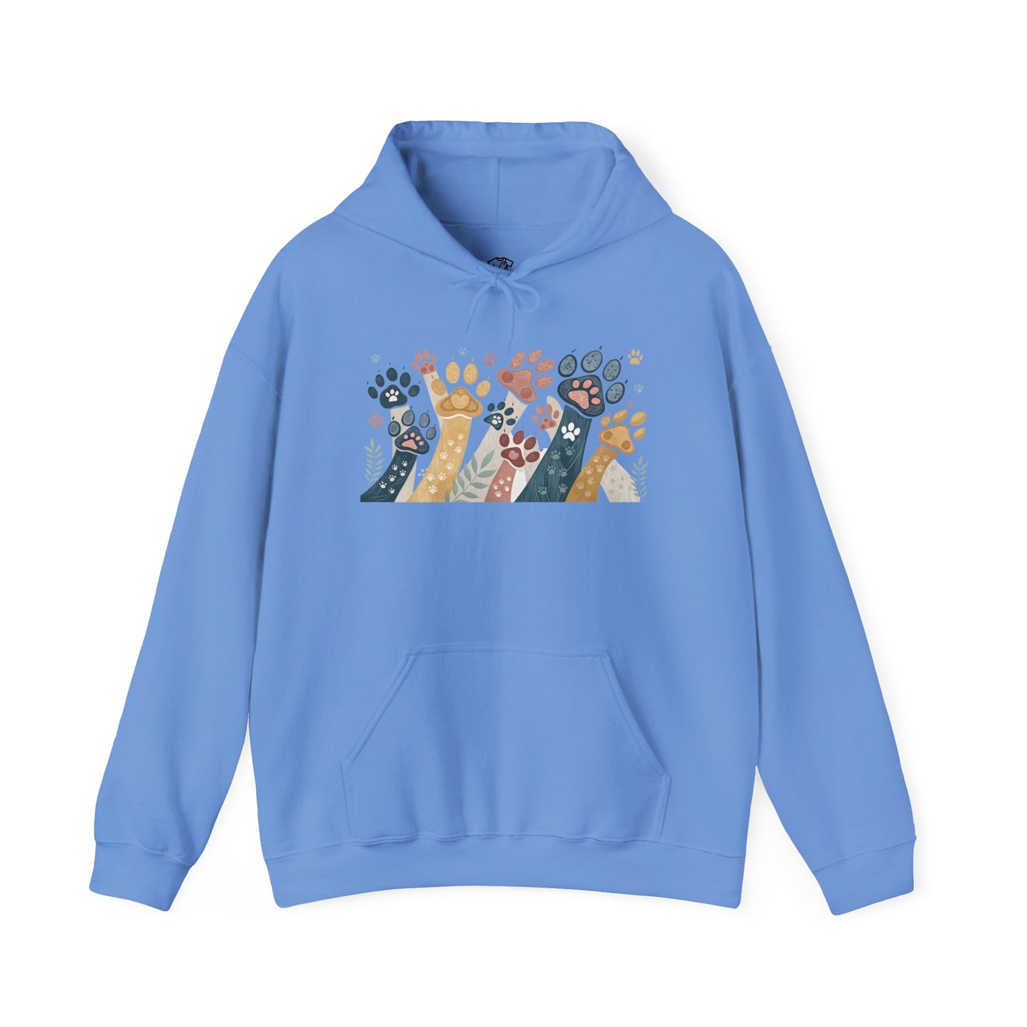 Colorful Paw Print Hooded Sweatshirt - Perfect for Pet Lovers, Animal Enthusiasts, Gifts for Birthdays, Holidays, Cozy Casual Wear