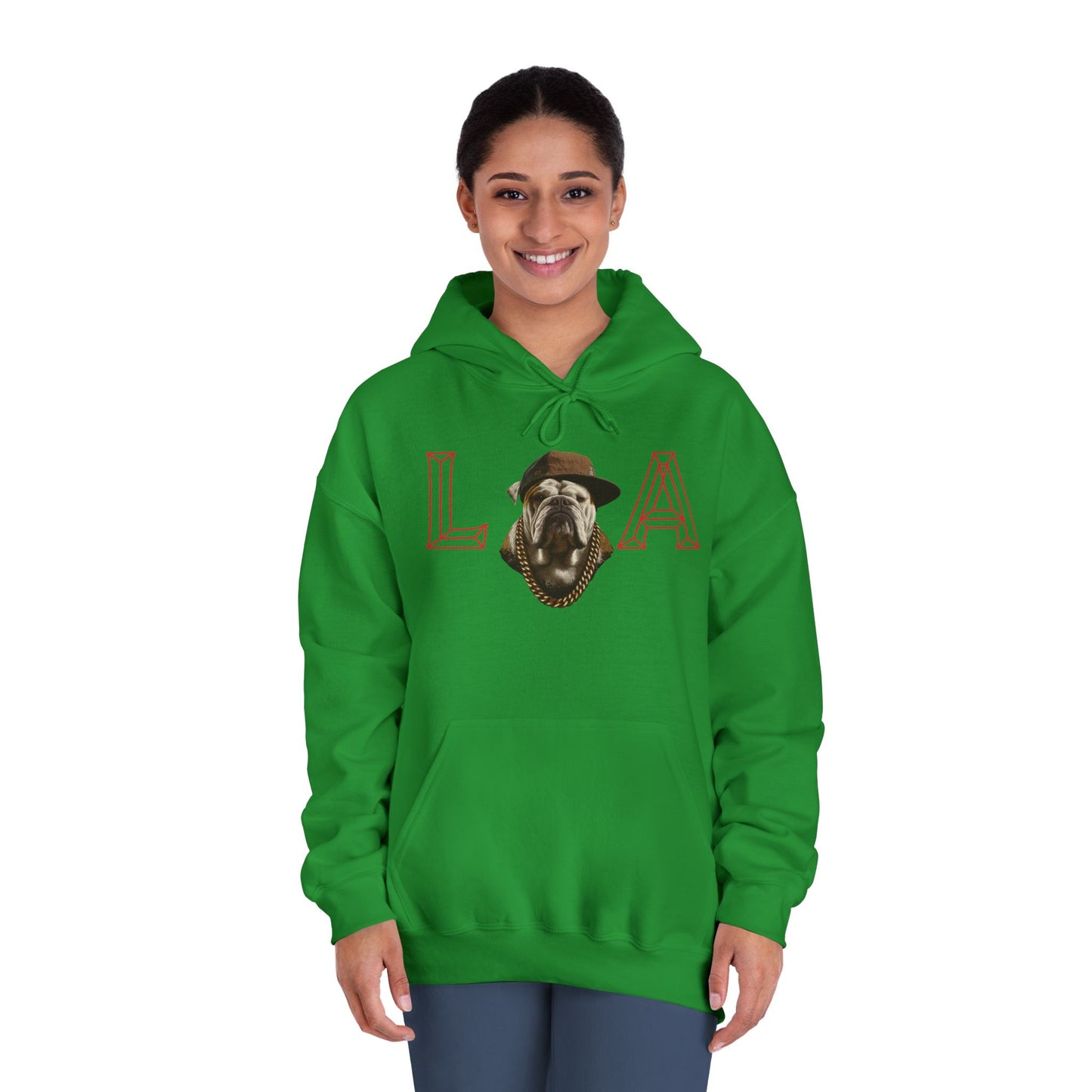 LA & BIG RACKS Hooded Sweatshirt, Unisex Hoodie, Funny Sweatshirt, Gift for Dog Lovers, Casual Wear, Streetwear Style