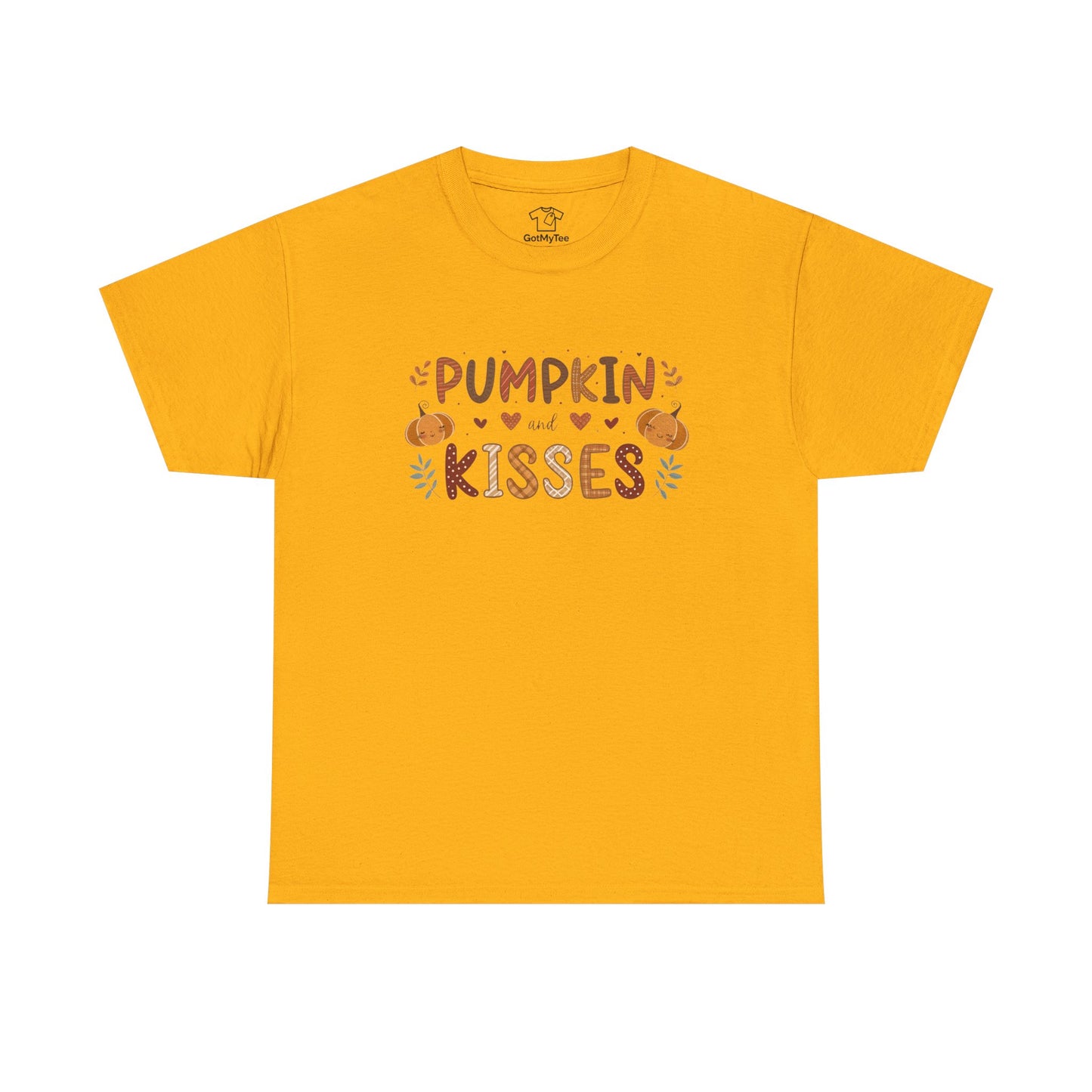 Fall Vibes Unisex Heavy Cotton Tee - Pumpkin Kisses Tee, Autumn Shirt, Halloween Apparel, Cozy Fall Outfit, Seasonal Gift