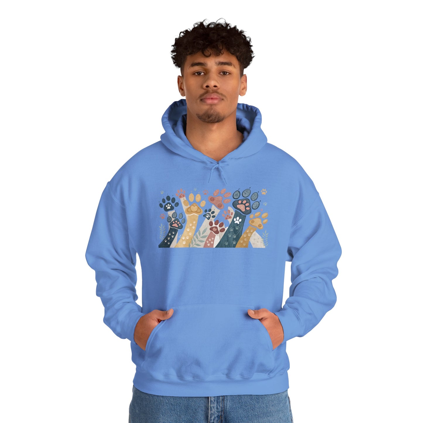 Colorful Paw Print Hooded Sweatshirt - Perfect for Pet Lovers, Animal Enthusiasts, Gifts for Birthdays, Holidays, Cozy Casual Wear
