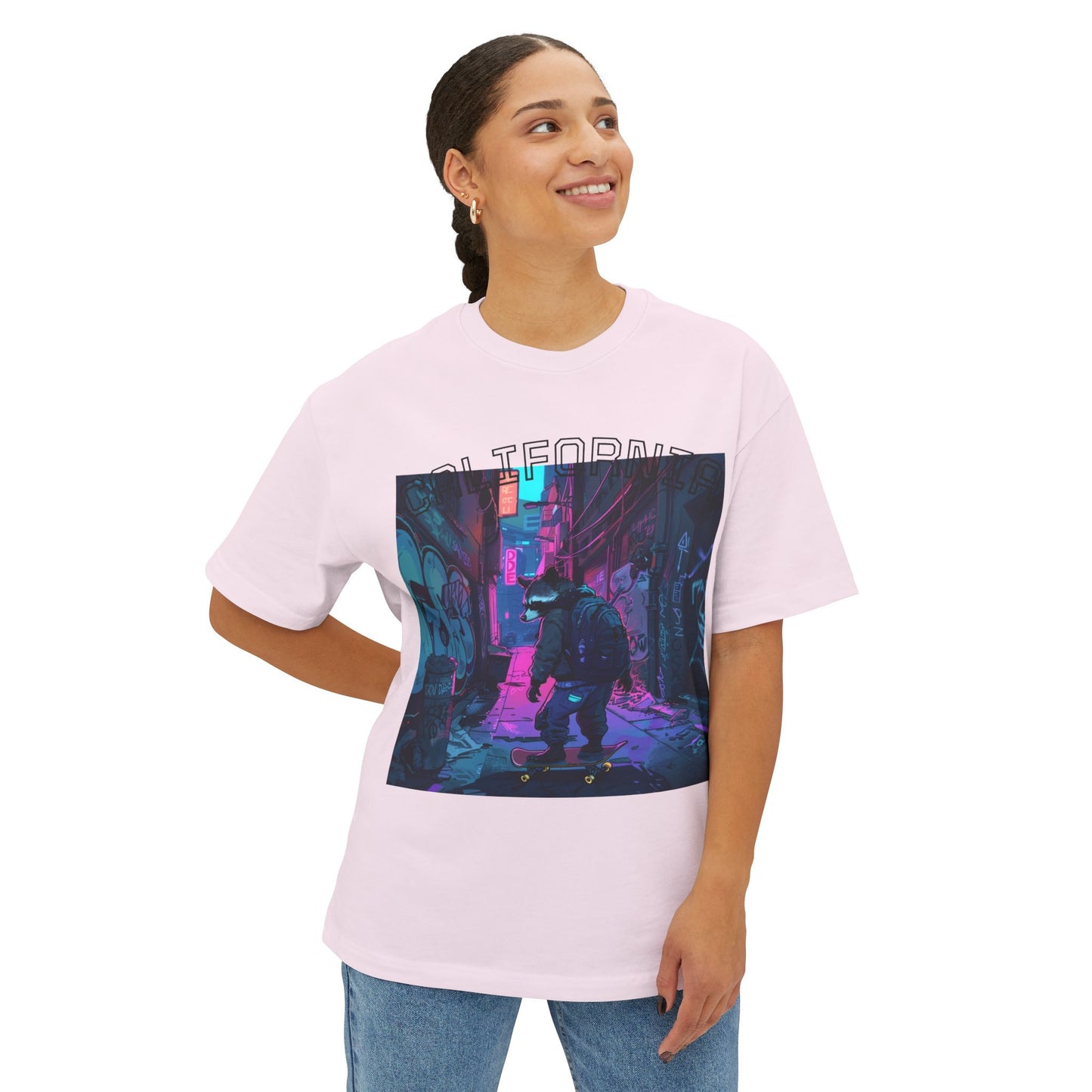 Vibrant Street Art Boxy Tee, Oversized Graphic Tee, Casual Wear, Urban Outfit, Gift for Art Lovers, Trendy Summer Top