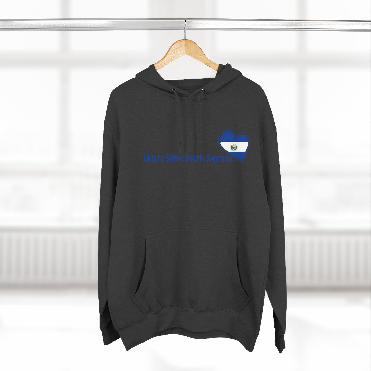 Heartfelt Fleece Hoodie, Celebrate Salvadorean Independence, Fall Wardrobe Essential, Cozy Gift for Nature Lovers, Perfect for September Events