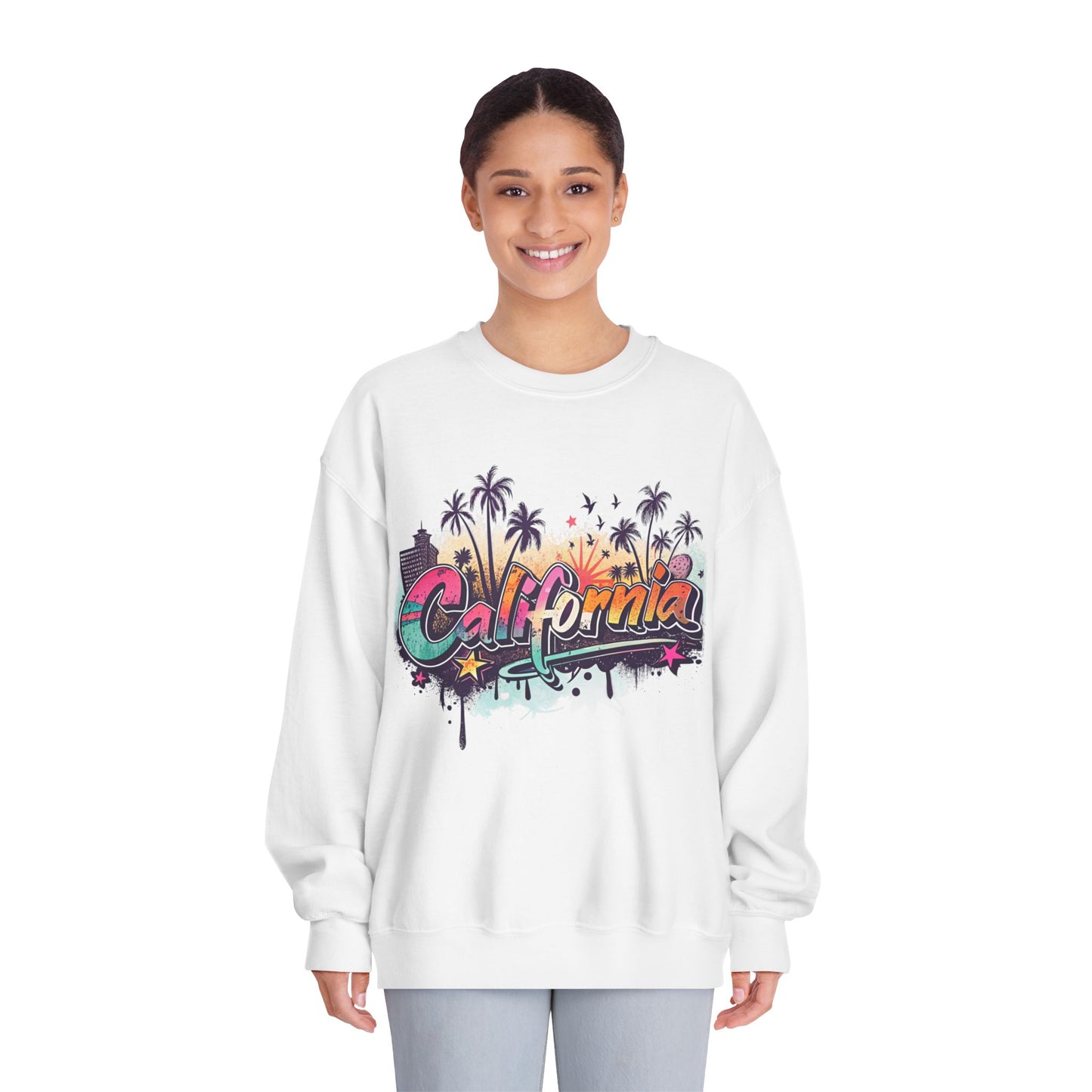 California Vibes Crewneck Sweatshirt | Perfect for Casual Outings, Travel, Spring, Summer, Gift for Friends