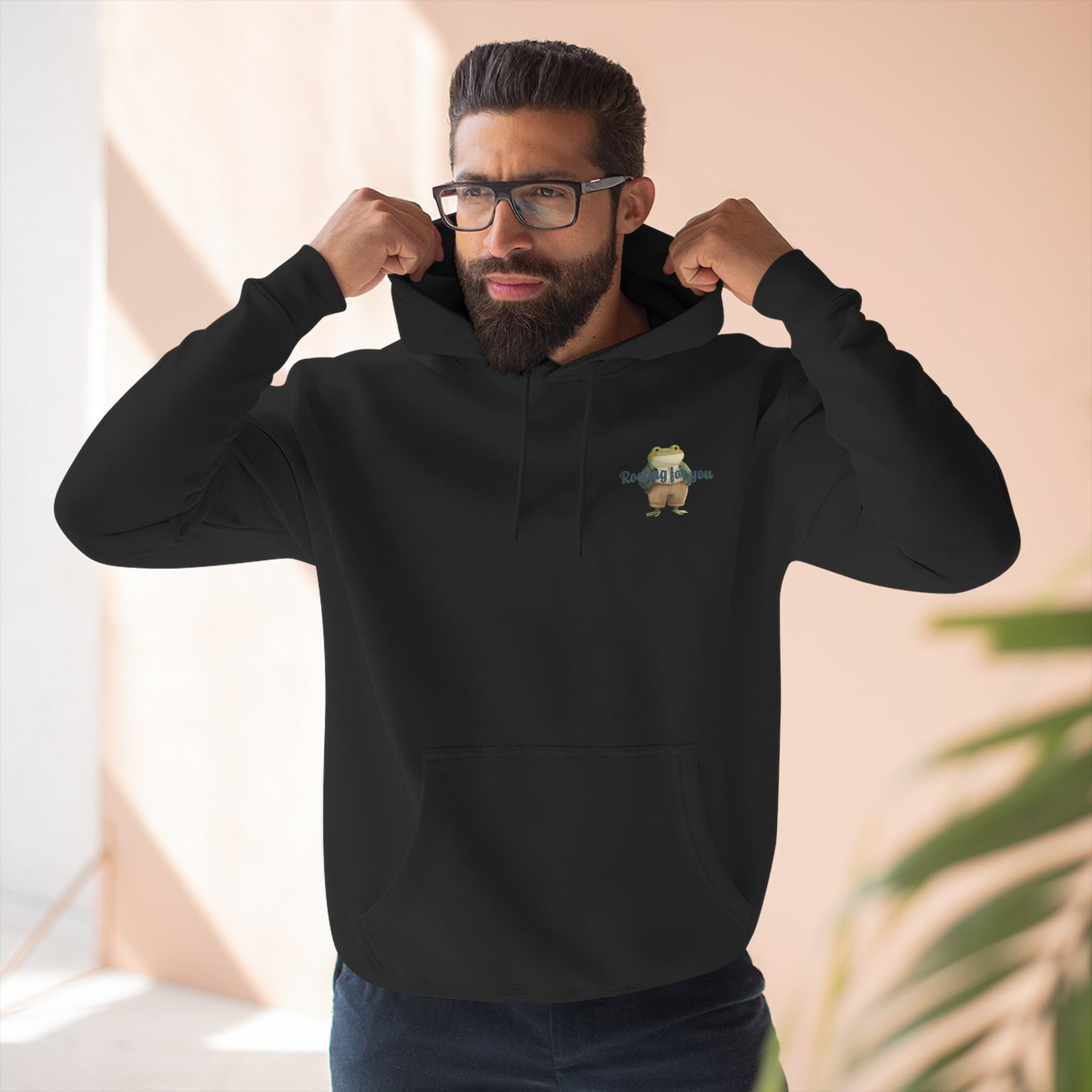 Encouraging Frog Fleece Hoodie, Gift for Friends, Motivational Apparel, Cute Animal Sweatshirt, Supportive Layering Piece