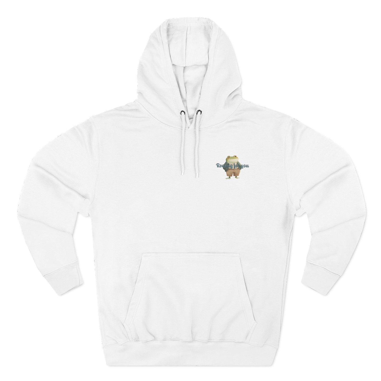 Encouraging Frog Fleece Hoodie, Gift for Friends, Motivational Apparel, Cute Animal Sweatshirt, Supportive Layering Piece