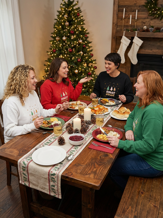 Holly Jolly Vibes Sweatshirt | Minimalist Christmas Crewneck | Cozy Neutral Holiday Sweater | Retro Christmas Tree Pullover