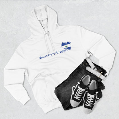 Heartfelt Fleece Hoodie, Celebrate Salvadorean Independence, Fall Wardrobe Essential, Cozy Gift for Nature Lovers, Perfect for September Events