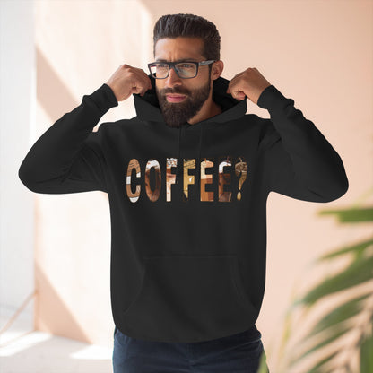 Cozy Coffee Lover Hoodie, Fleece Pullover, Gift for Coffee Enthusiasts, Casual Wear, Fun Coffee Design, Warm Layer