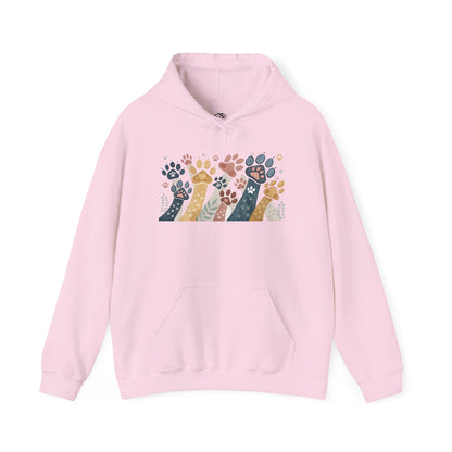 Colorful Paw Print Hooded Sweatshirt - Perfect for Pet Lovers, Animal Enthusiasts, Gifts for Birthdays, Holidays, Cozy Casual Wear