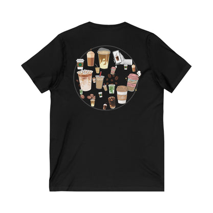 Coffee Lover V-Neck Tee, Unisex T-Shirt for Baristas, Gift for Coffee Enthusiasts, Cute Coffee Shirt, Funny Coffee Apparel