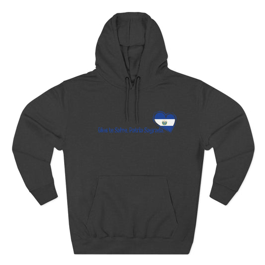 Heartfelt Fleece Hoodie, Celebrate Salvadorean Independence, Fall Wardrobe Essential, Cozy Gift for Nature Lovers, Perfect for September Events
